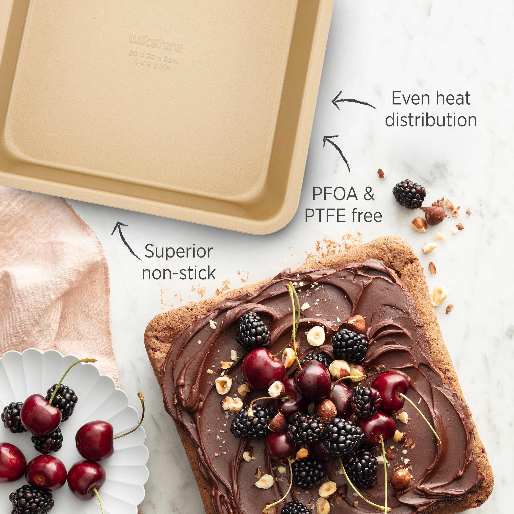 Wiltshire Champagne Gold Square Cake Pan 20cm