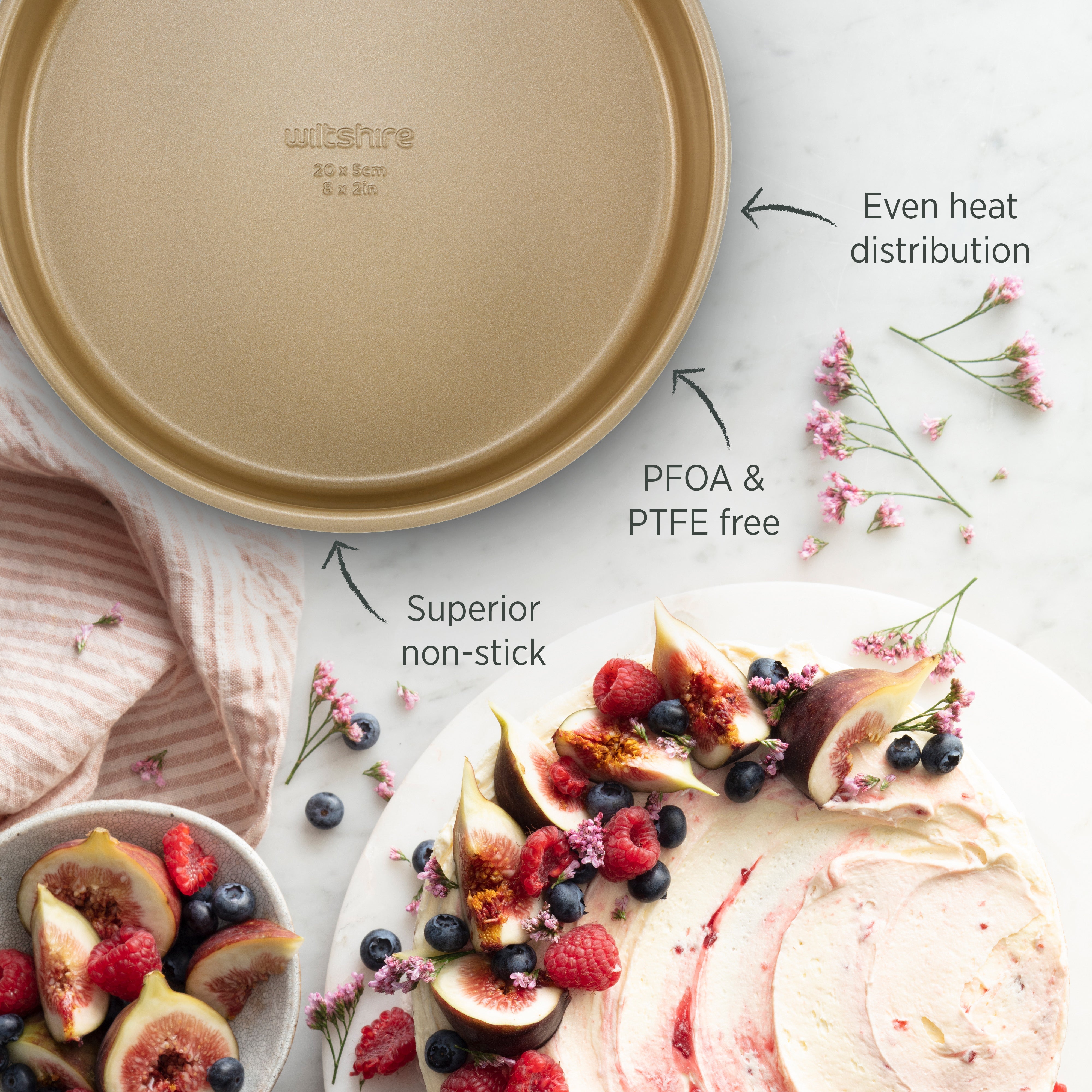Wiltshire Champagne Gold Round Cake Pan 20cm