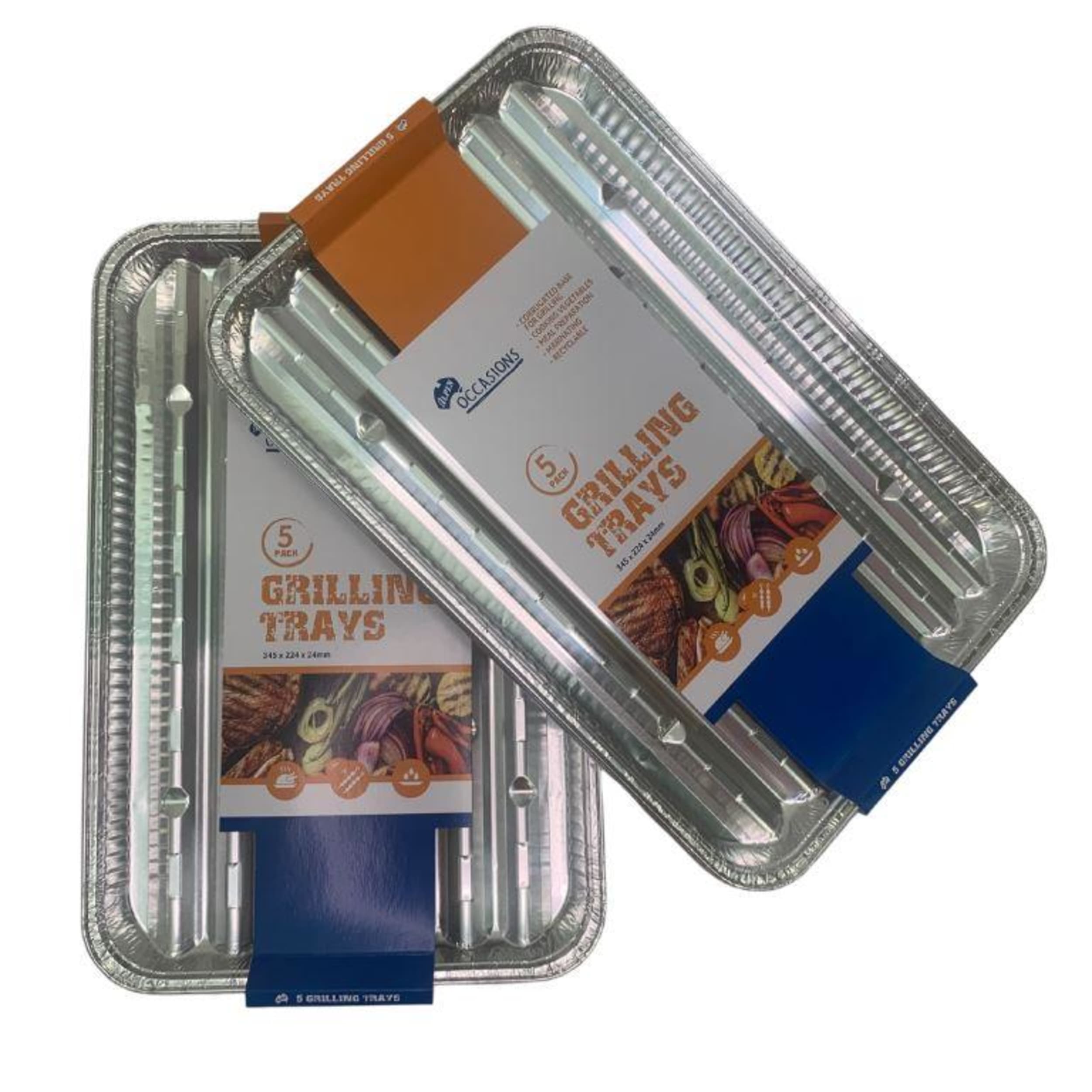 Catering Collection Foil Grilling Tray 345x224x24mm (5 Pack)