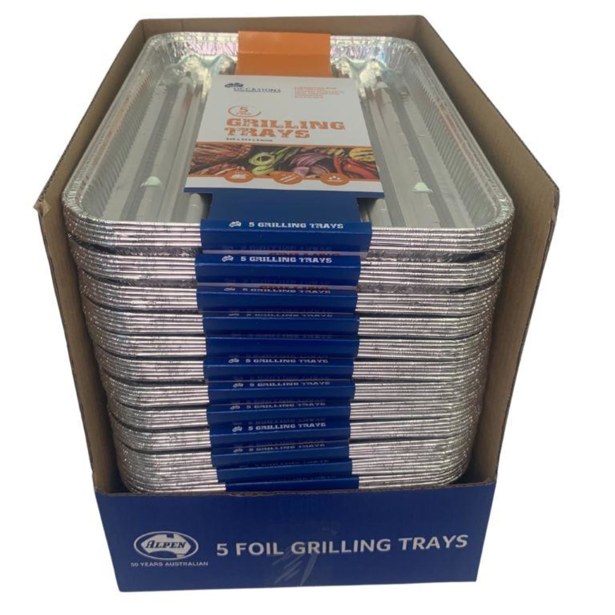 Catering Collection Foil Grilling Tray 345x224x24mm (5 Pack)