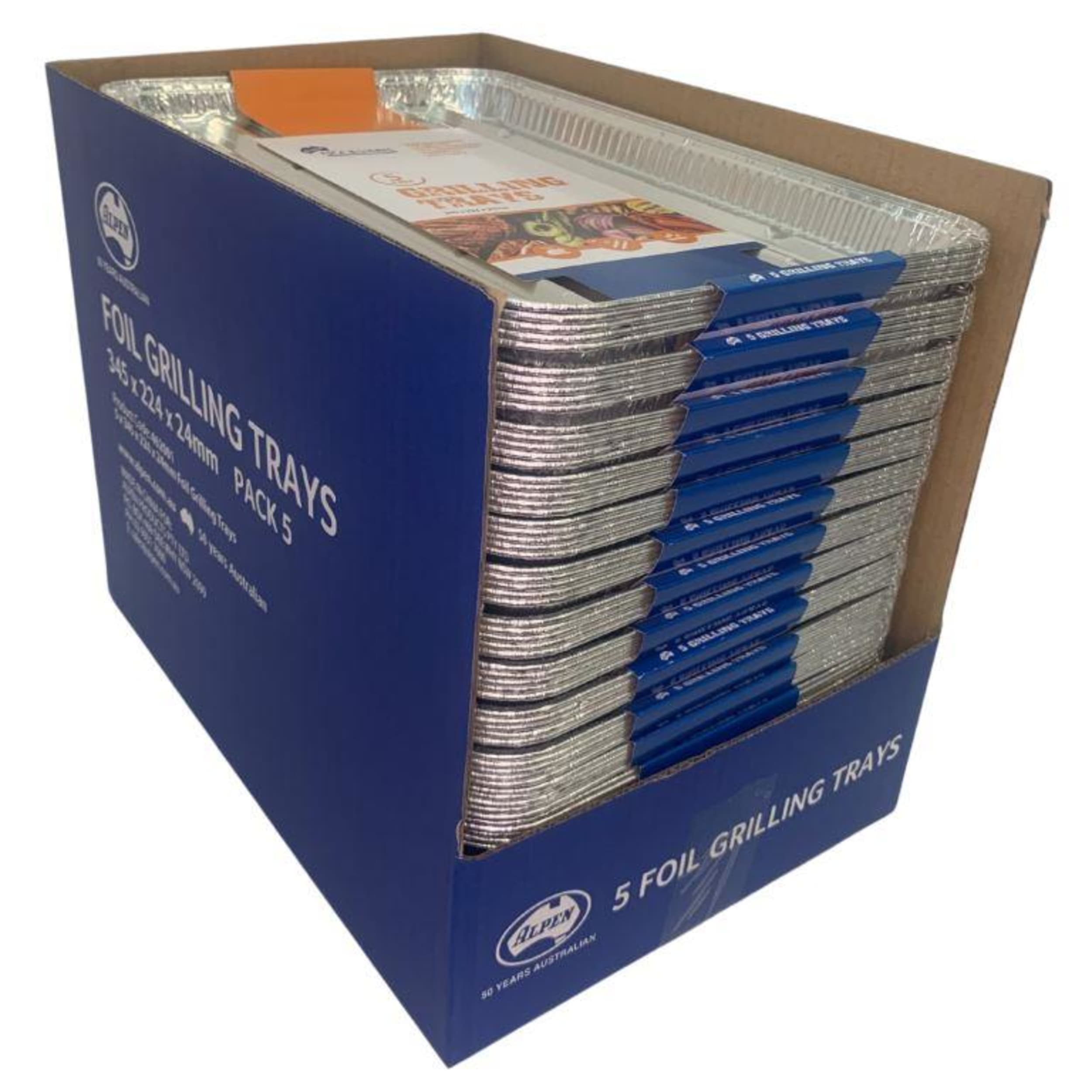 Catering Collection Foil Grilling Tray 345x224x24mm (5 Pack)