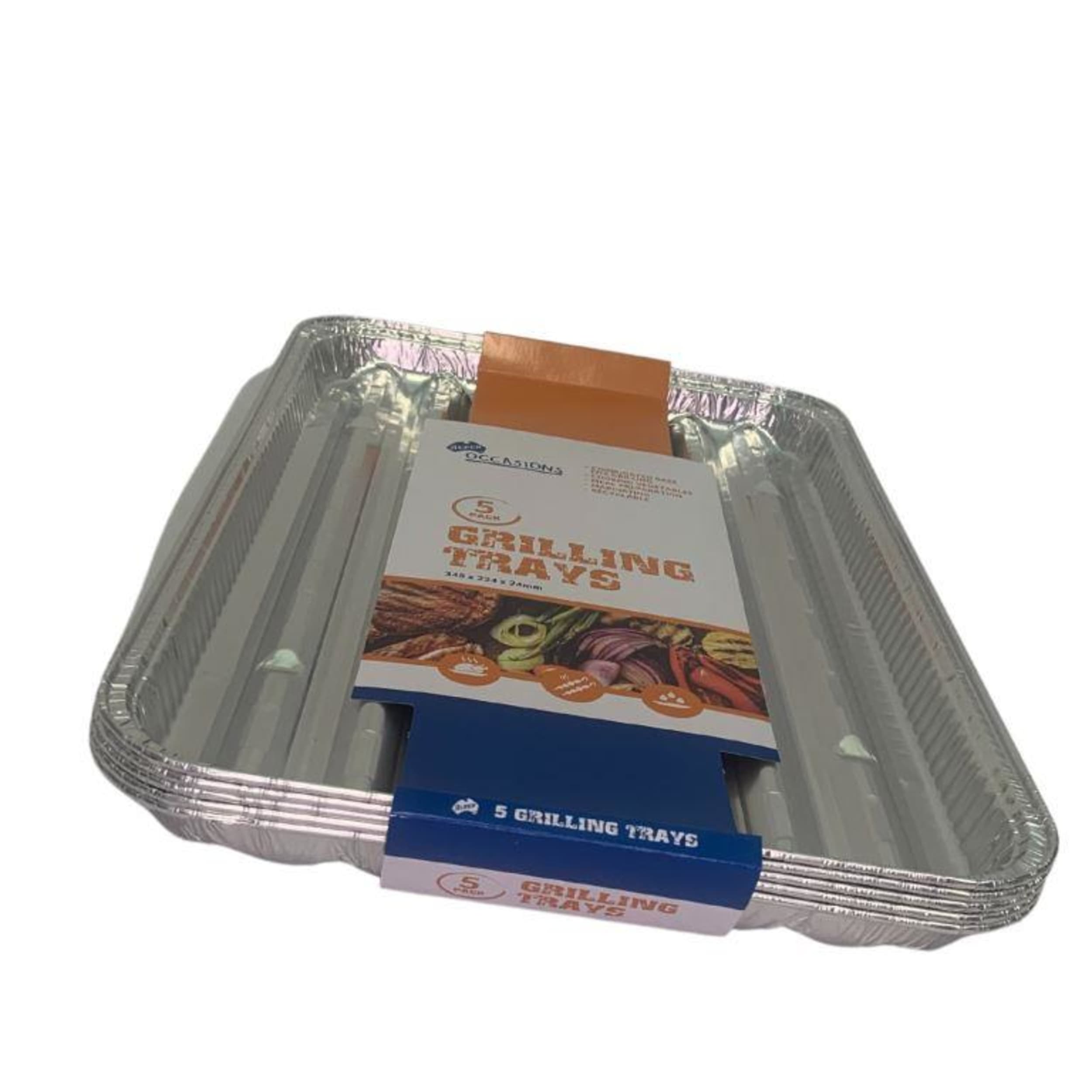 Catering Collection Foil Grilling Tray 345x224x24mm (5 Pack)