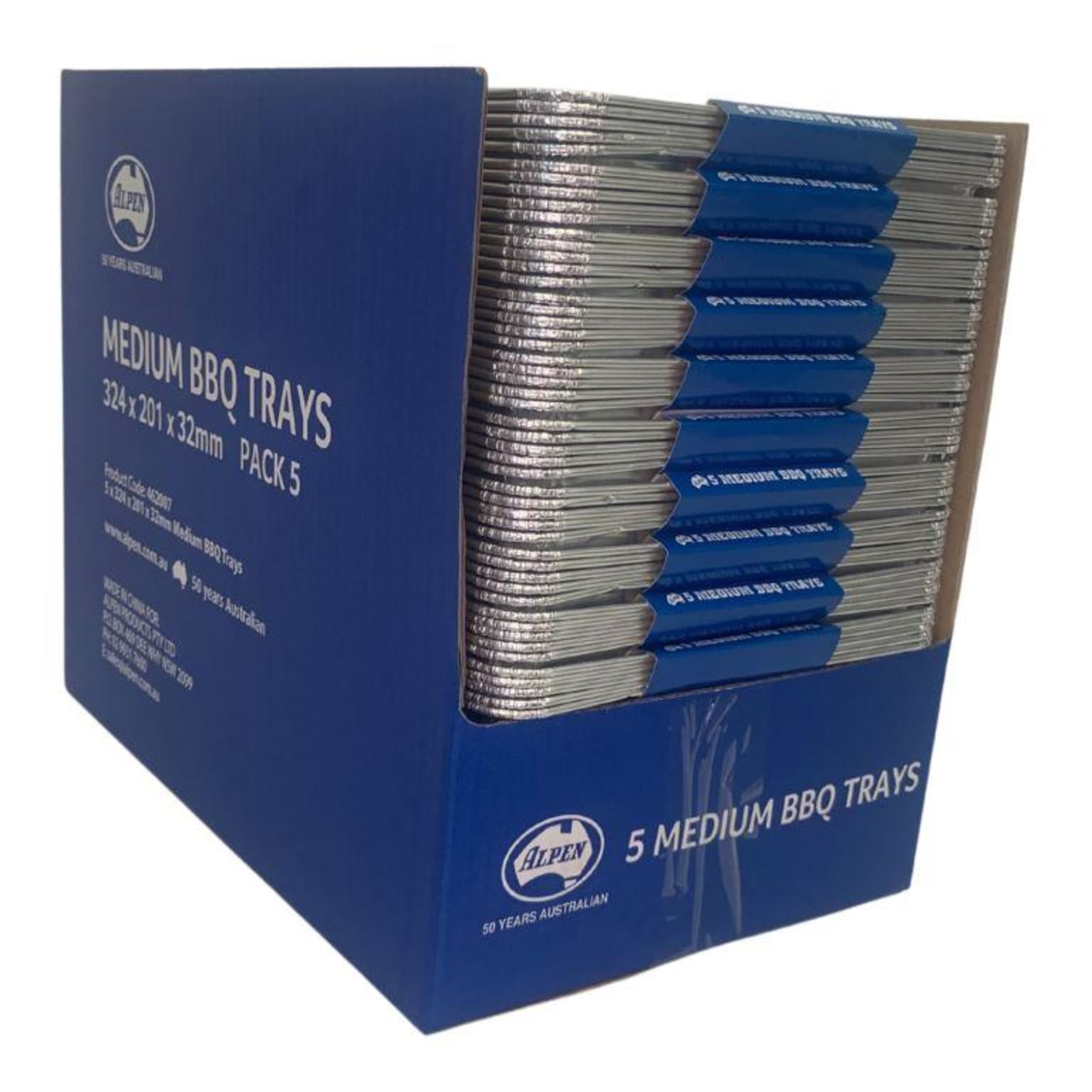 Catering Collection Medium BBQ Foil Tray 324x201x32mm (5 Pack)