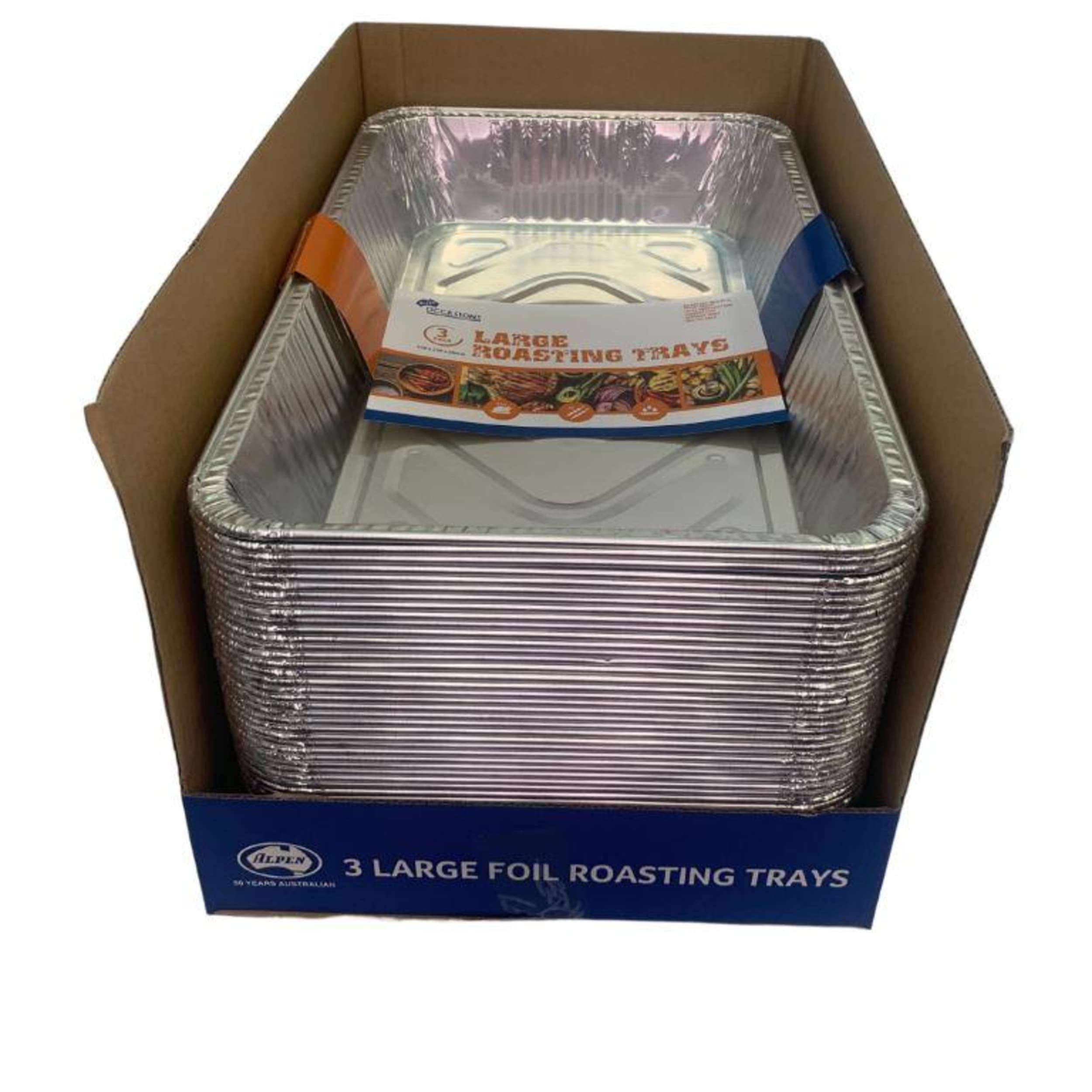 Catering Collection Large Rectangle Foil Roasting Tray 530x320x85mm (3 Pack)