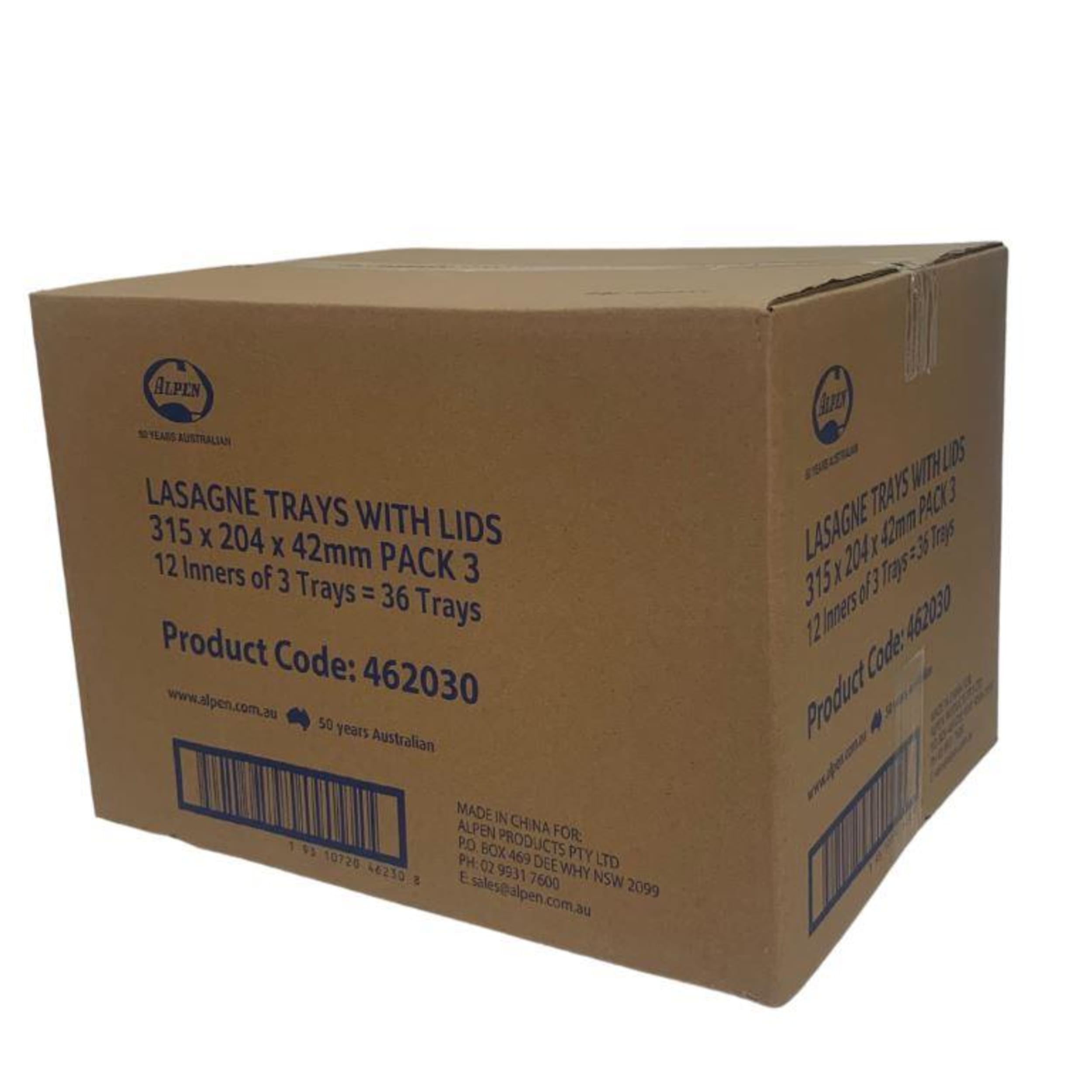 Catering Collection Foil Lasagne Trays with Lids 315x204x42mm (3 Pack)