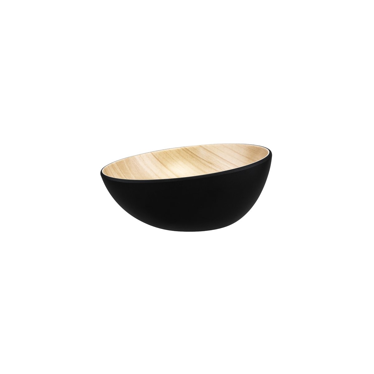 Zicco Melamine Echo Black & Birch Round Bowl 215x87mm
