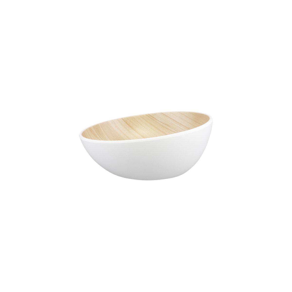 Zicco Melamine Echo White & Birch Round Bowl 215x87mm