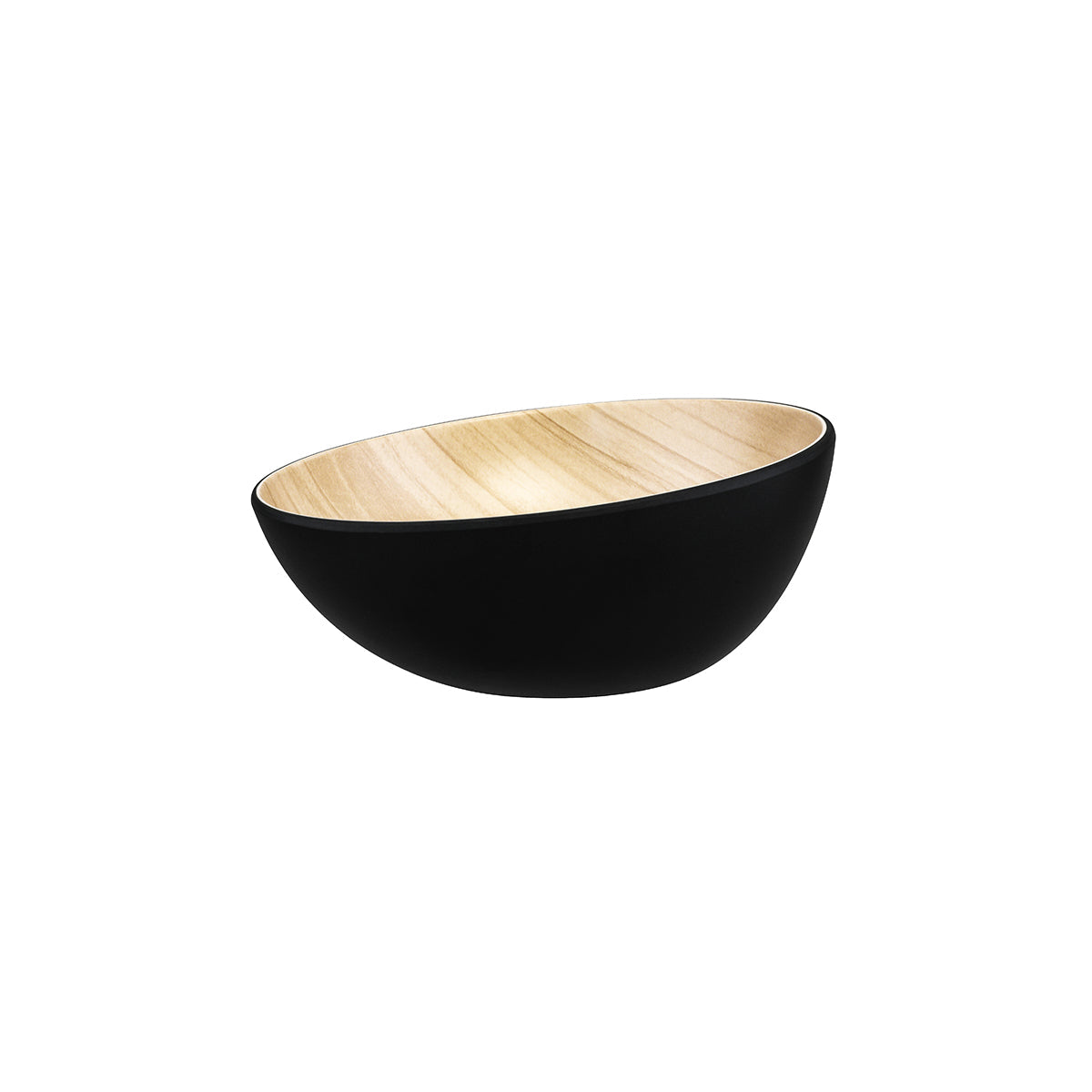 Zicco Melamine Echo Black & Birch Round Bowl 252x110mm