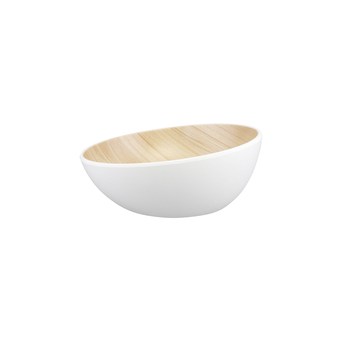 Zicco Melamine Echo White & Birch Round Bowl 252x110mm