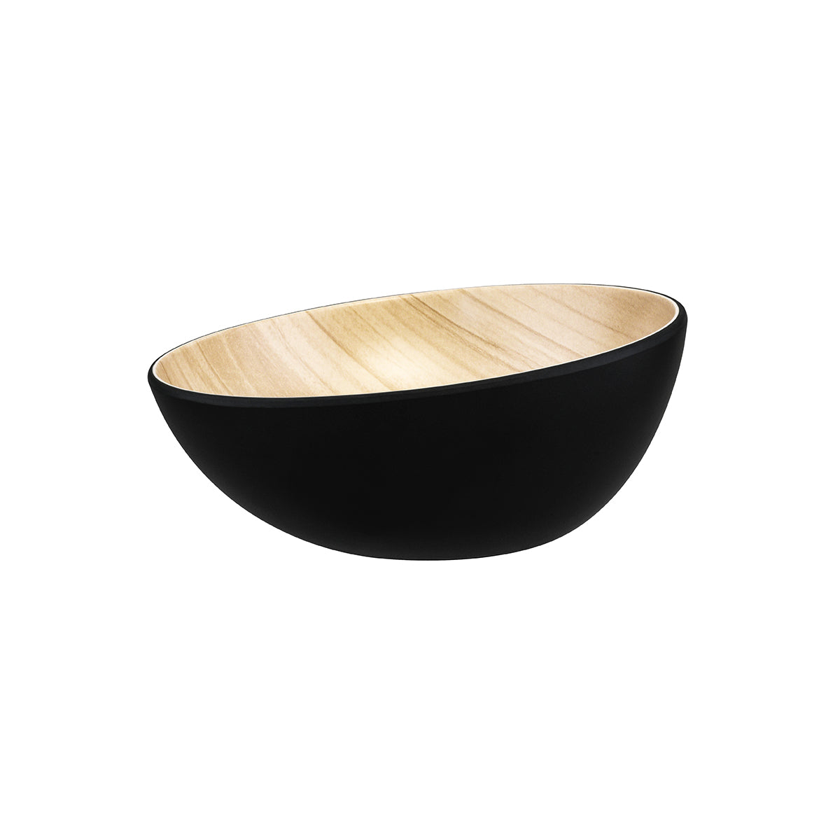 Zicco Melamine Echo Black & Birch Round Bowl 285x138mm