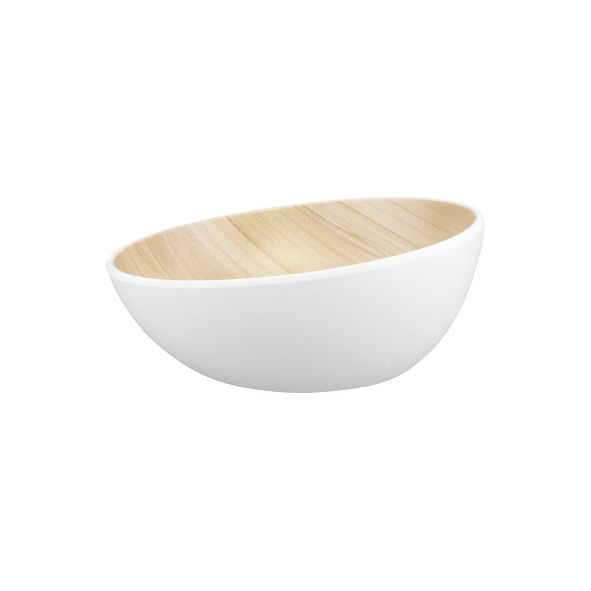 Zicco Melamine Echo White & Birch Round Bowl 285x138mm