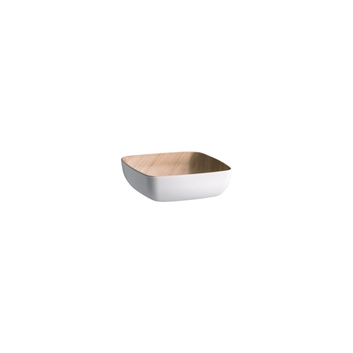Zicco Melamine Echo White & Birch Serving Bowl 165x165x55mm