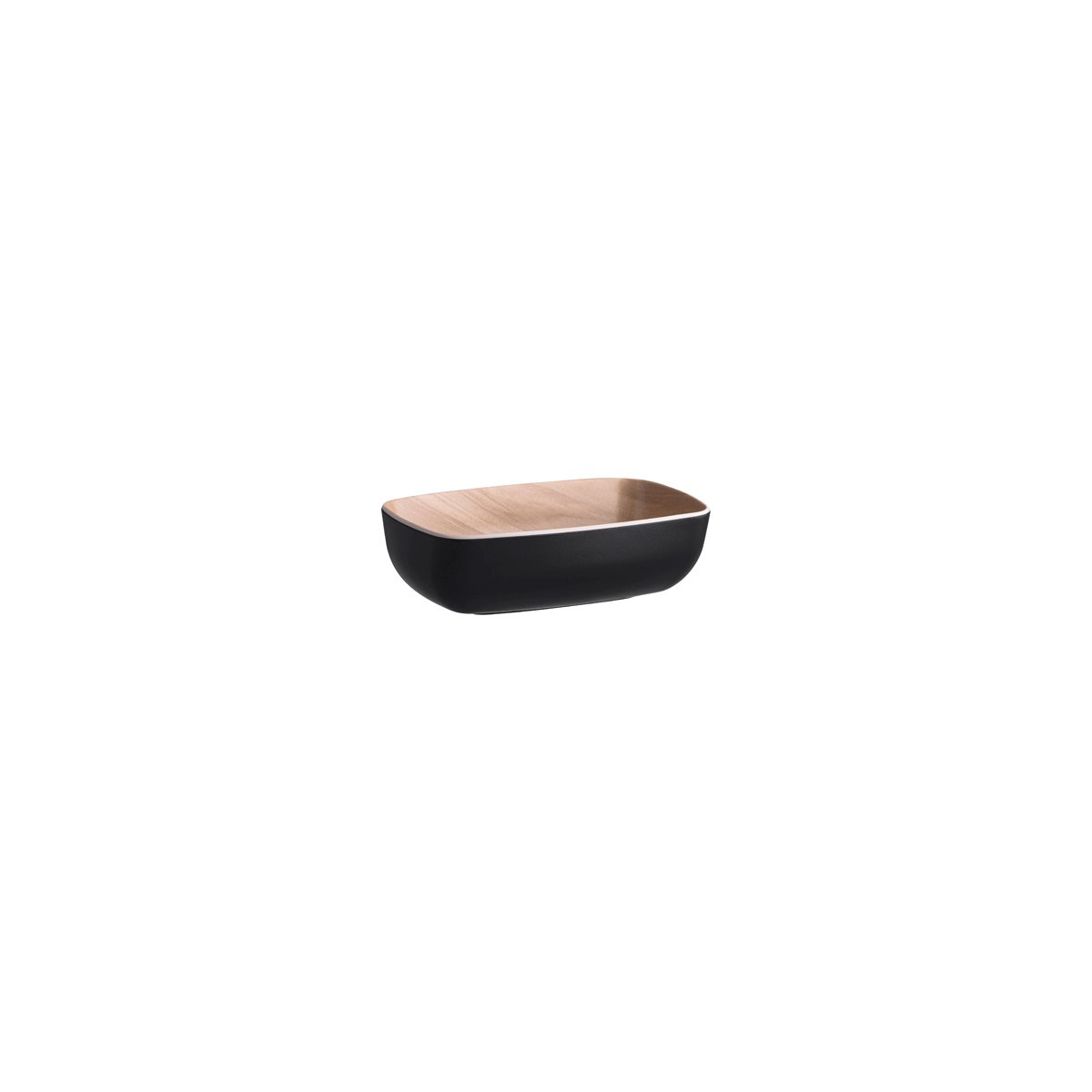 Zicco Melamine Echo Black & Birch Serving Bowl 176x108x55mm