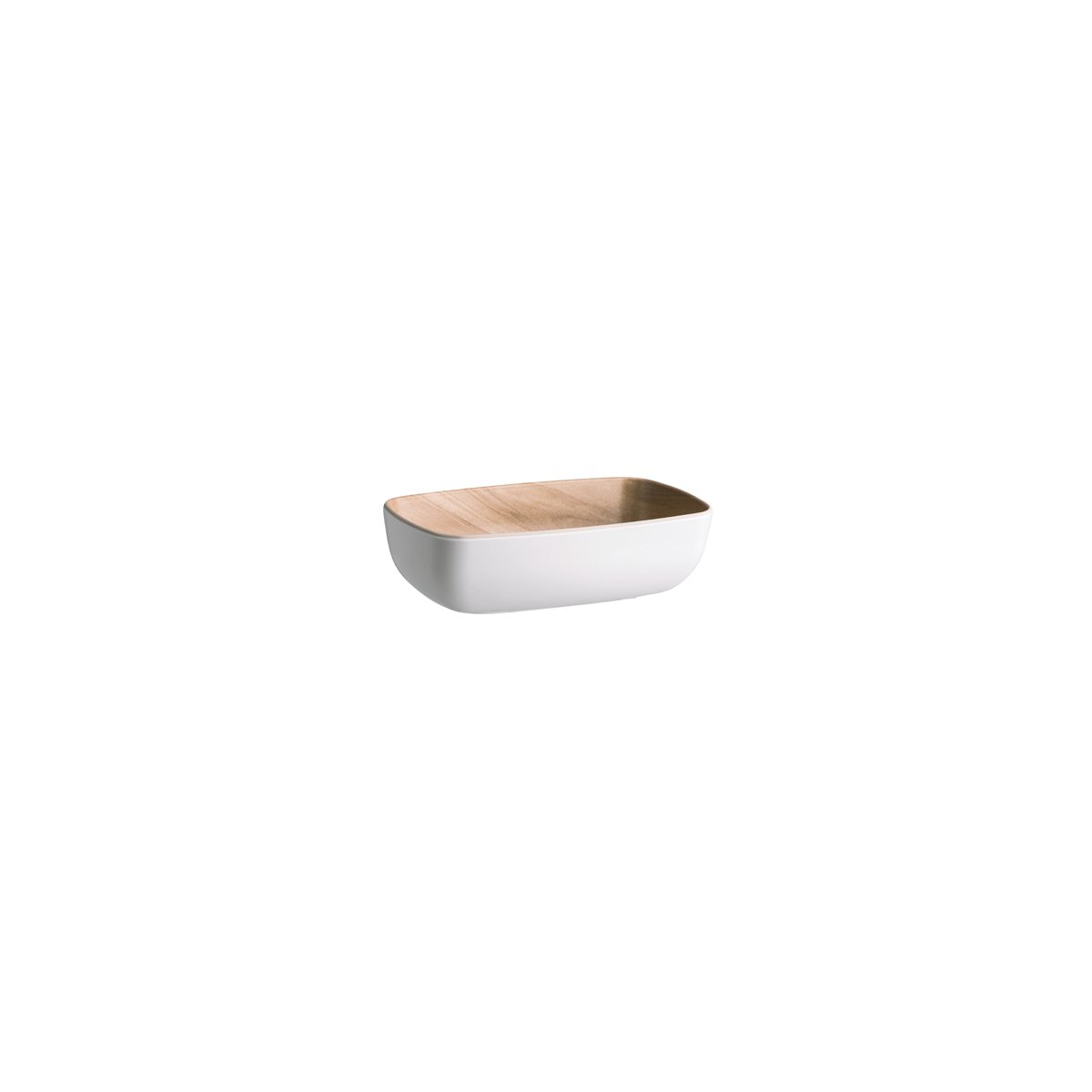 Zicco Melamine Echo White & Birch Bowl 176x108x55mm