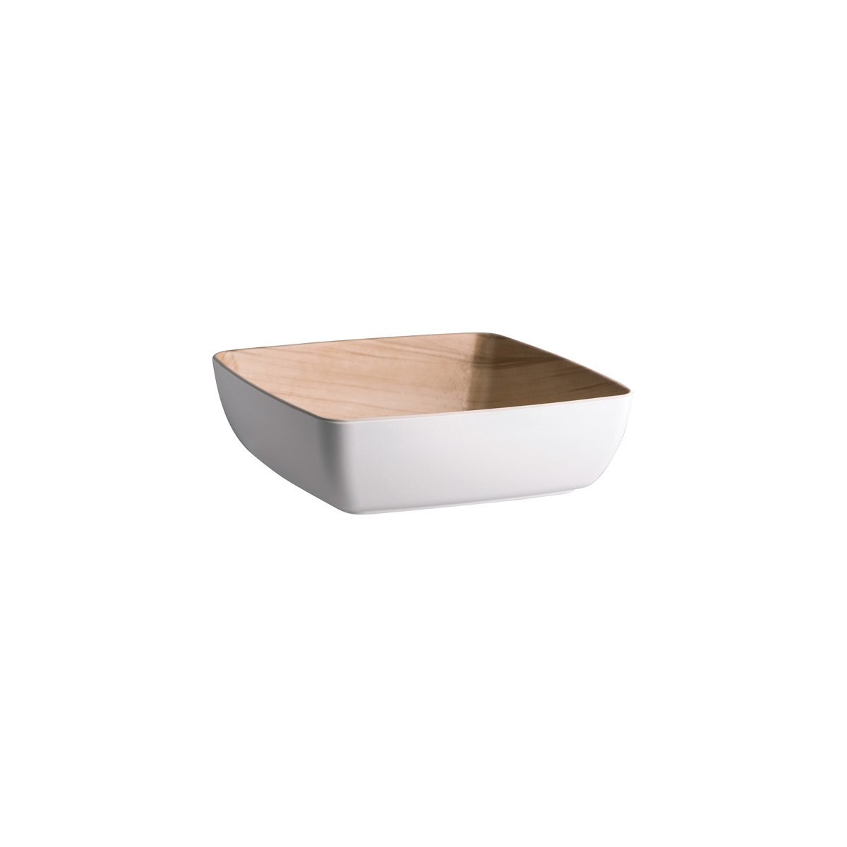 Zicco Melamine Echo White & Birch Serving Bowl 250x250x75mm