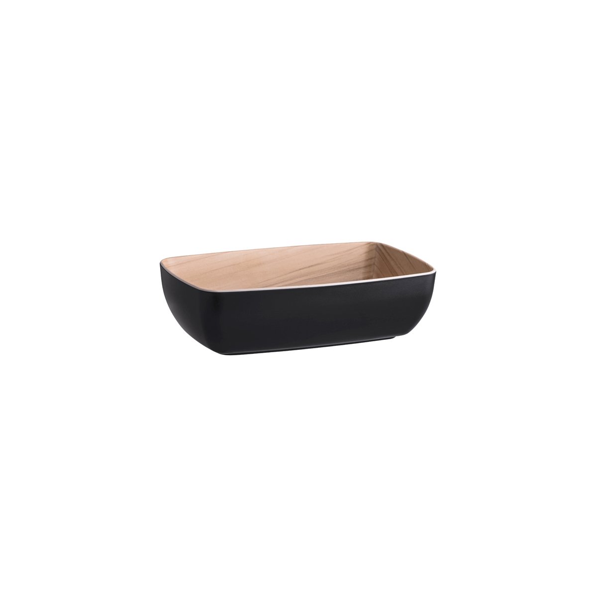 Zicco Melamine Echo Black & Birch Bowl 265x162x75mm