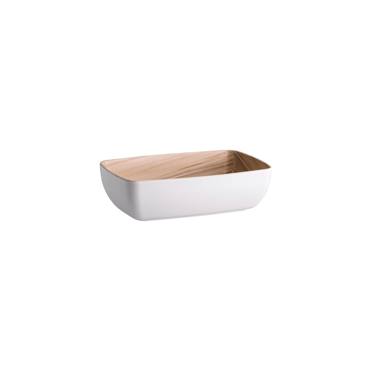 Zicco Melamine Echo White & Birch Bowl 265x162x75mm