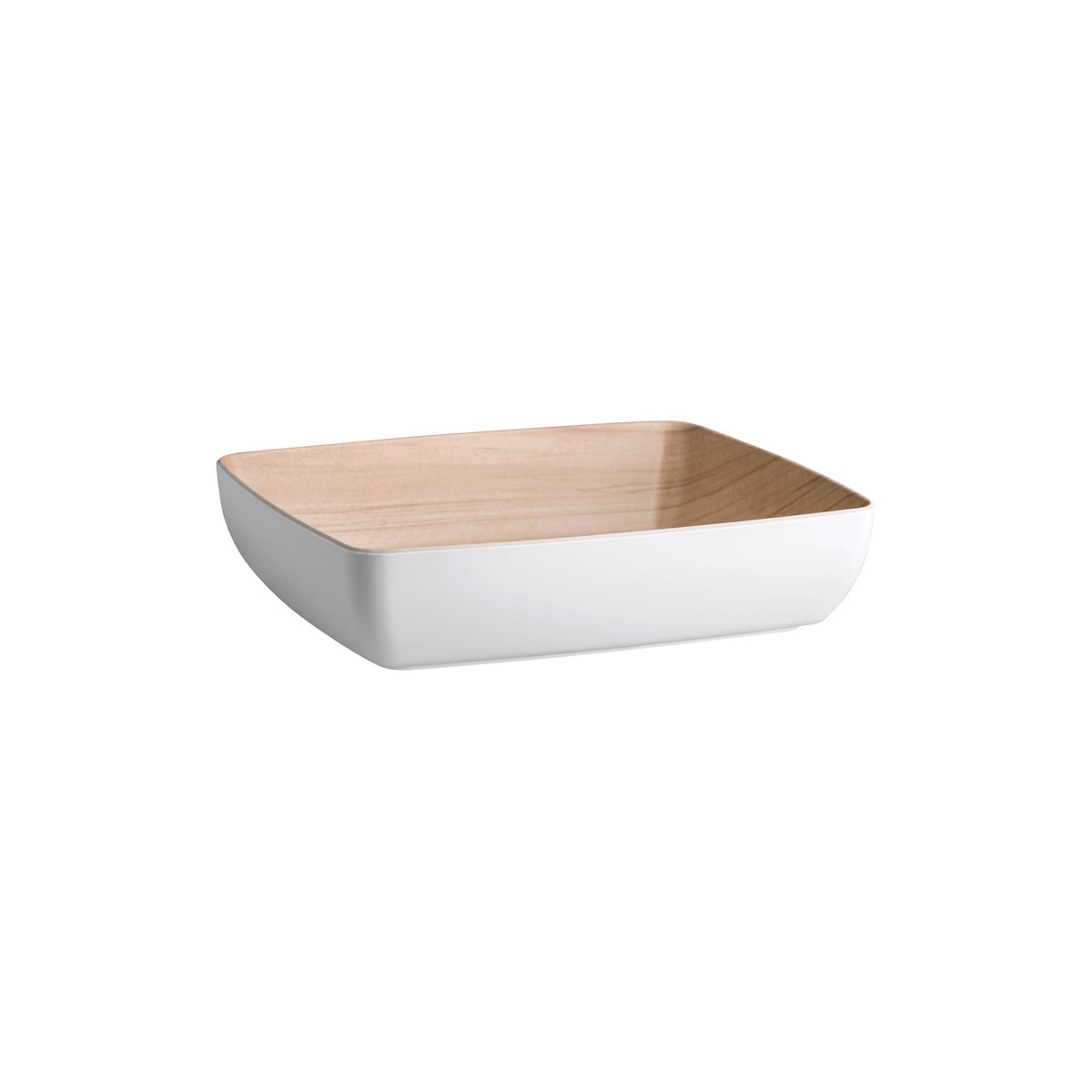 Zicco Melamine Echo White & Birch Serving Bowl 325x265x75mm
