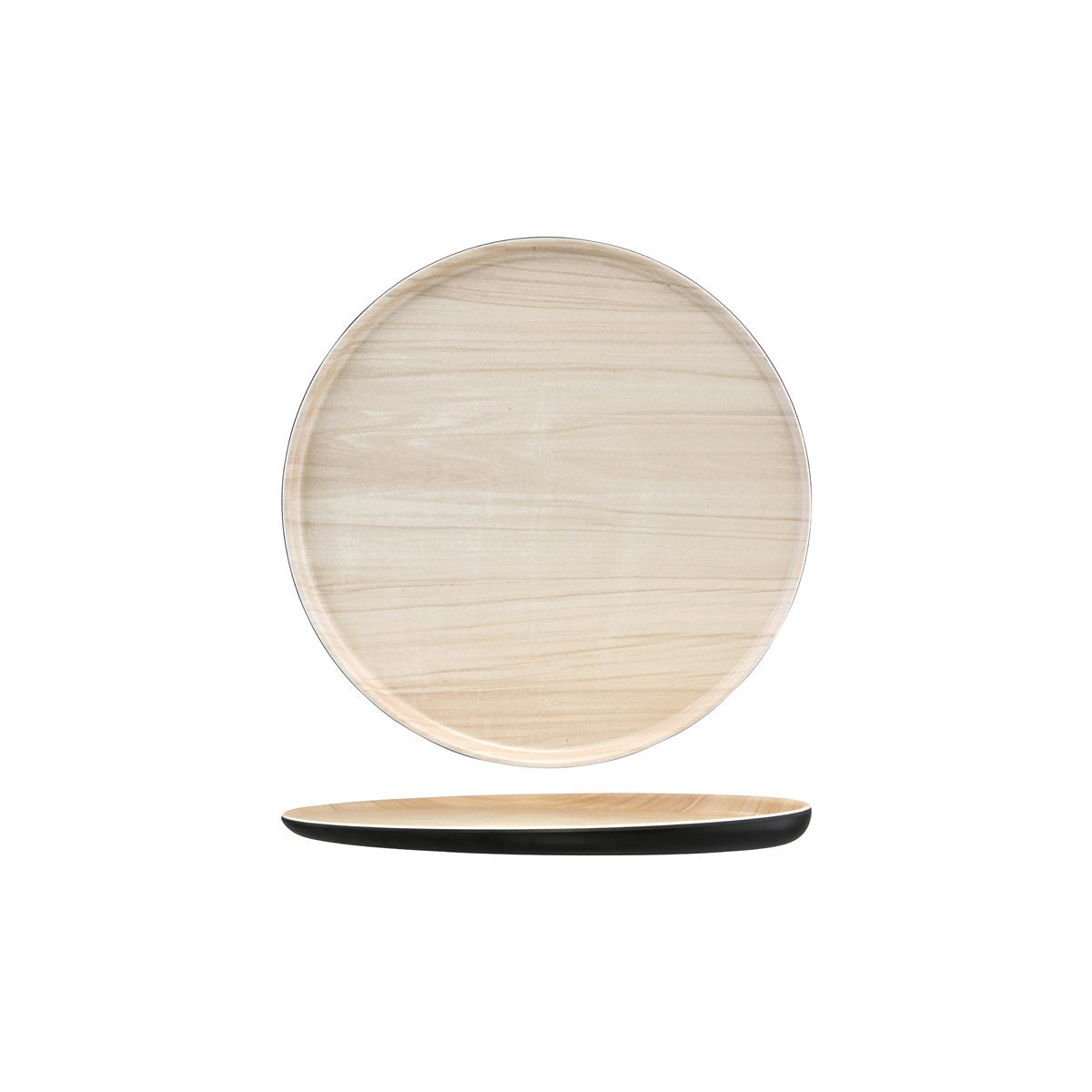 Zicco Melamine Echo Black & Birch Round Platter 300x26mm