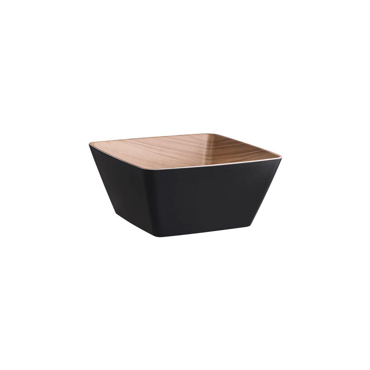 Zicco Melamine Echo Black & Birch Square Bowl 250x250x120mm