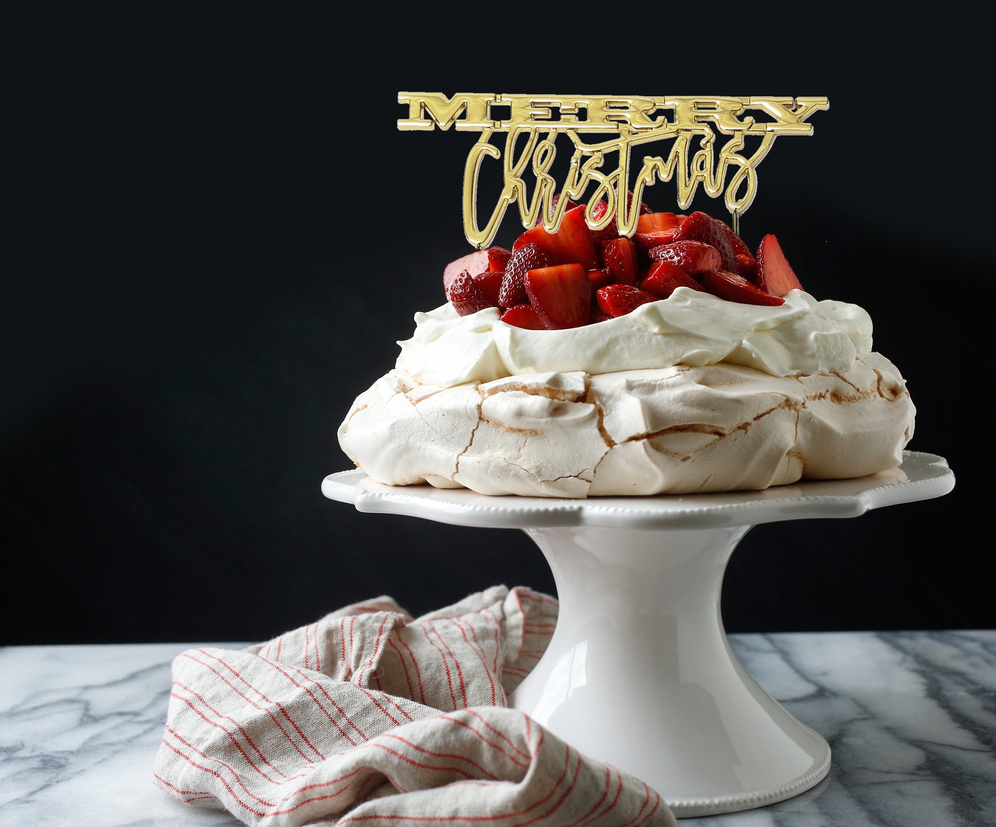 Sugar Crafty Gold Plated Cake Topper Merry Christmas