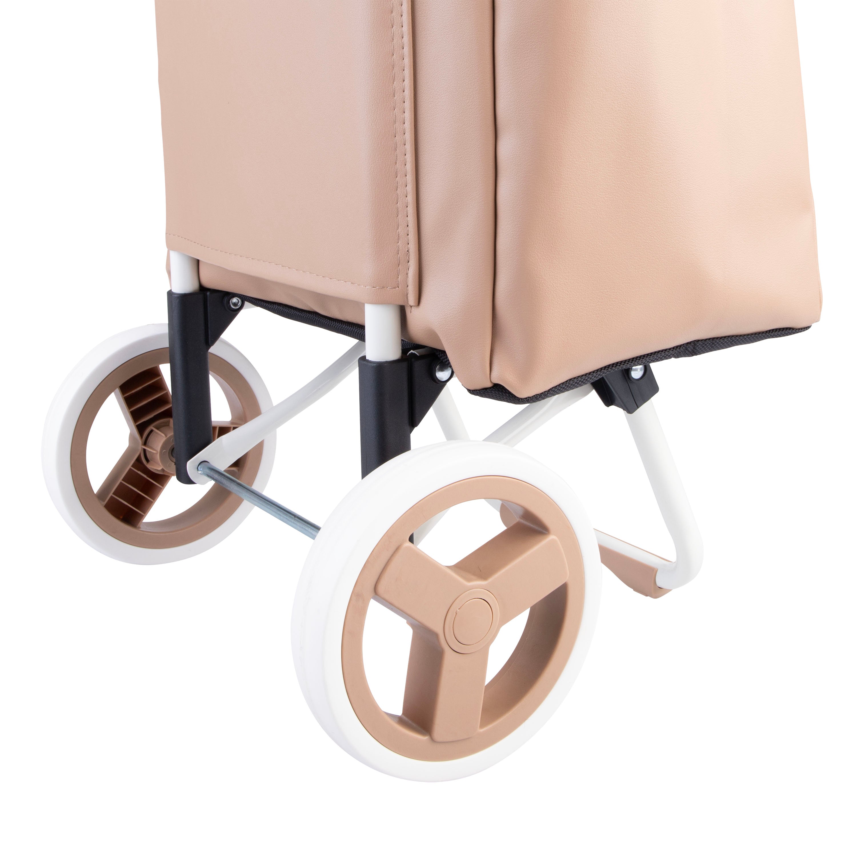 Sachi Cosmo Vegan Leather Shopping Trolley - Biscuit
