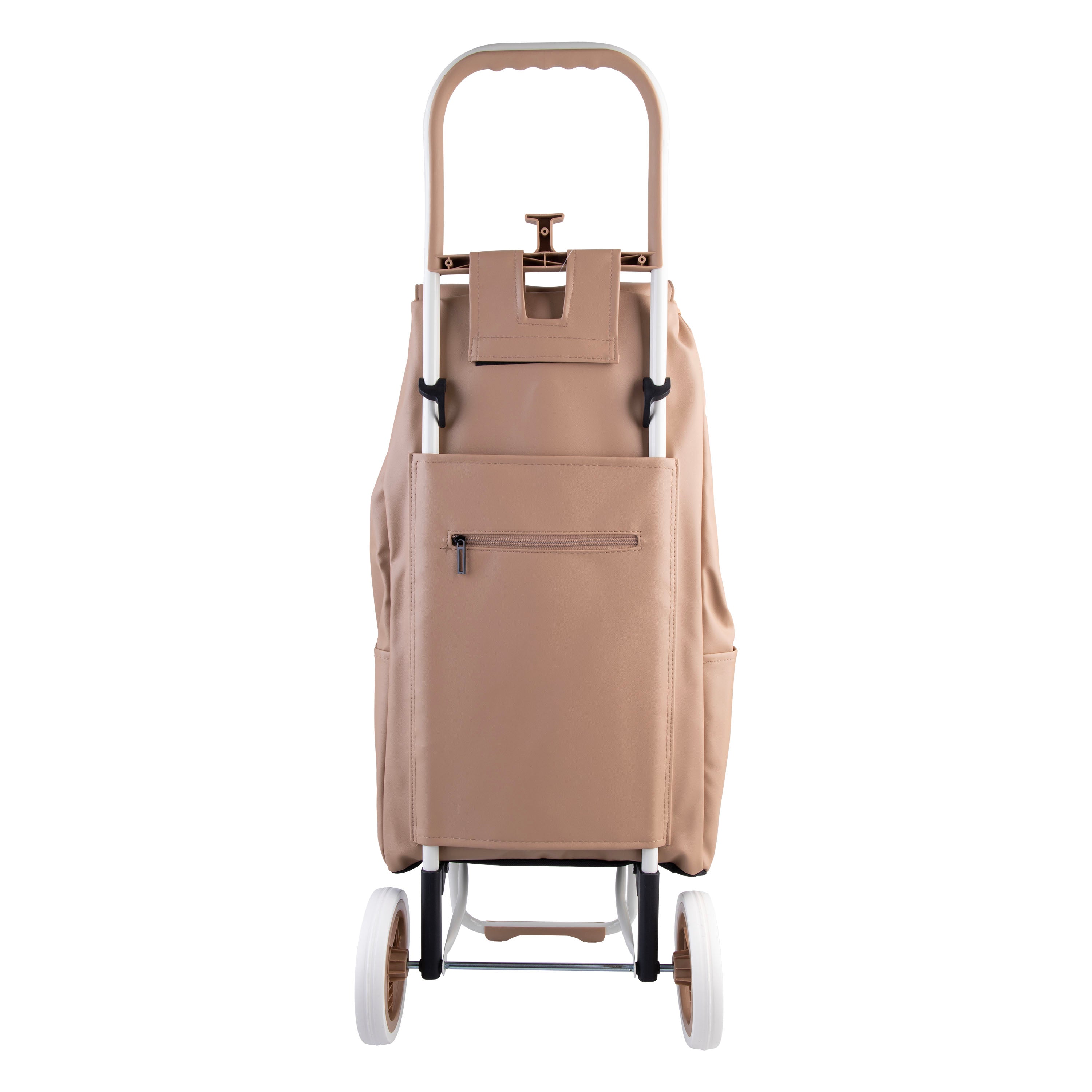 Sachi Cosmo Vegan Leather Shopping Trolley - Biscuit