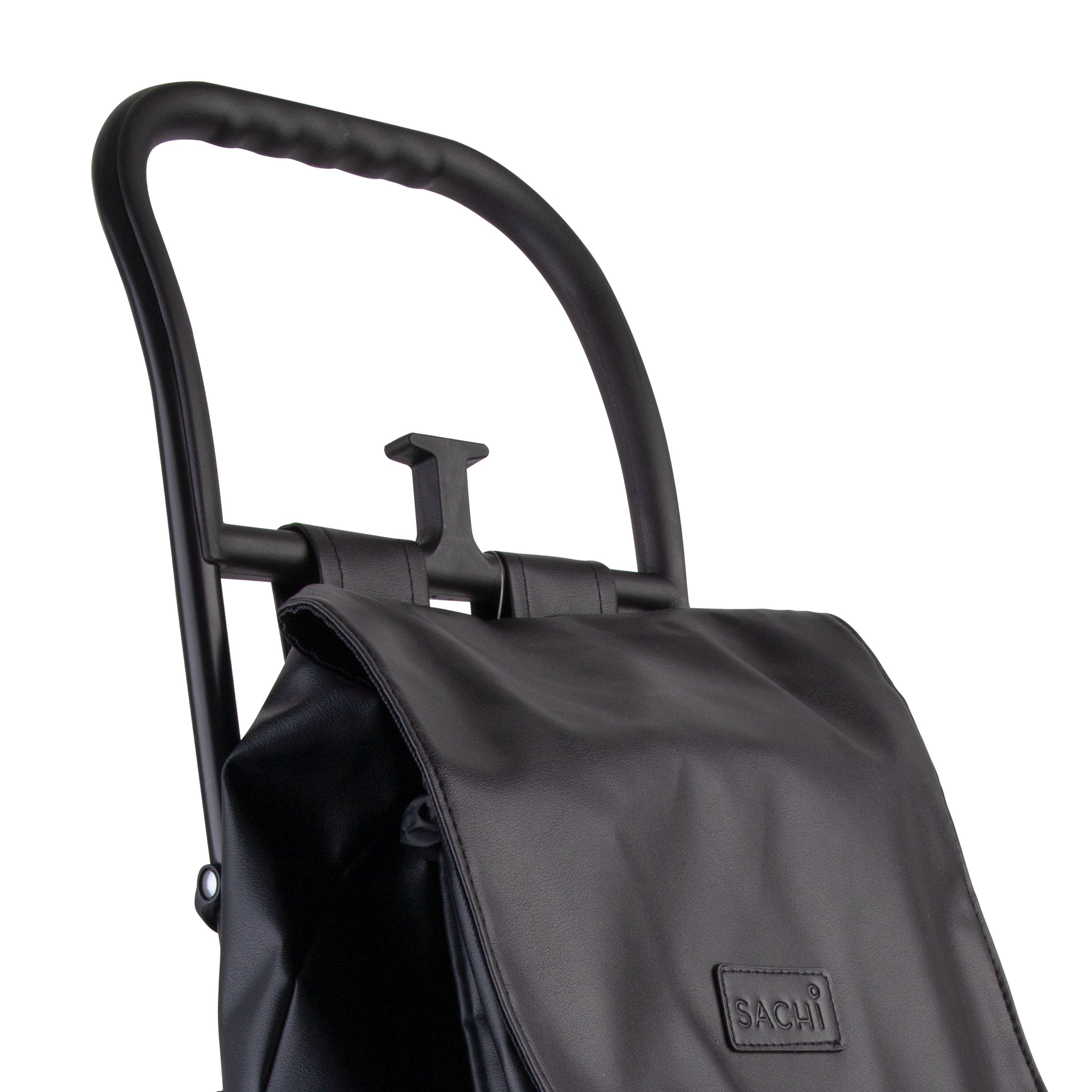 Sachi Cosmo Vegan Leather Shopping Trolley - Licorice