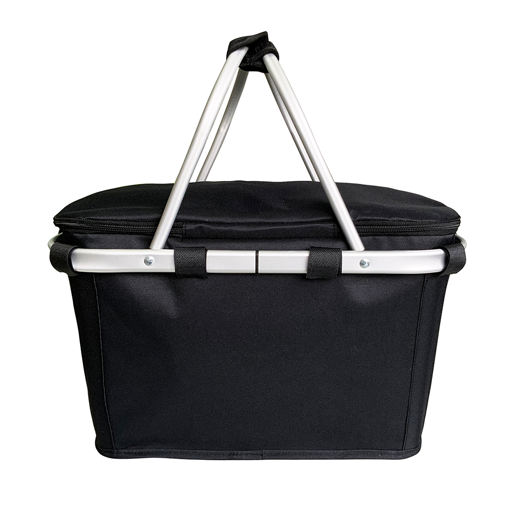 Sachi Insulated Carry Basket with Lid - Black