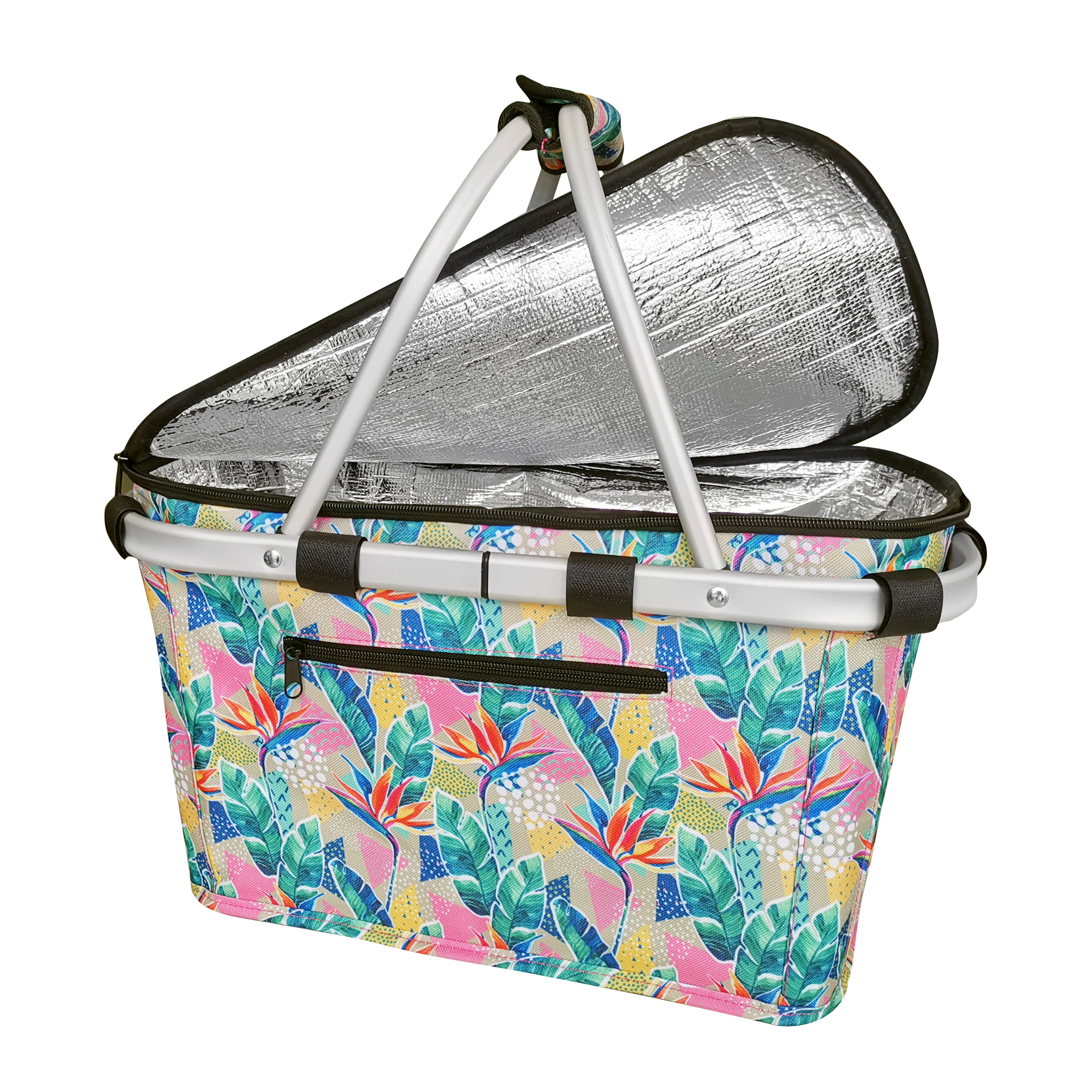 Sachi Insulated Carry Basket with Lid - Botanical