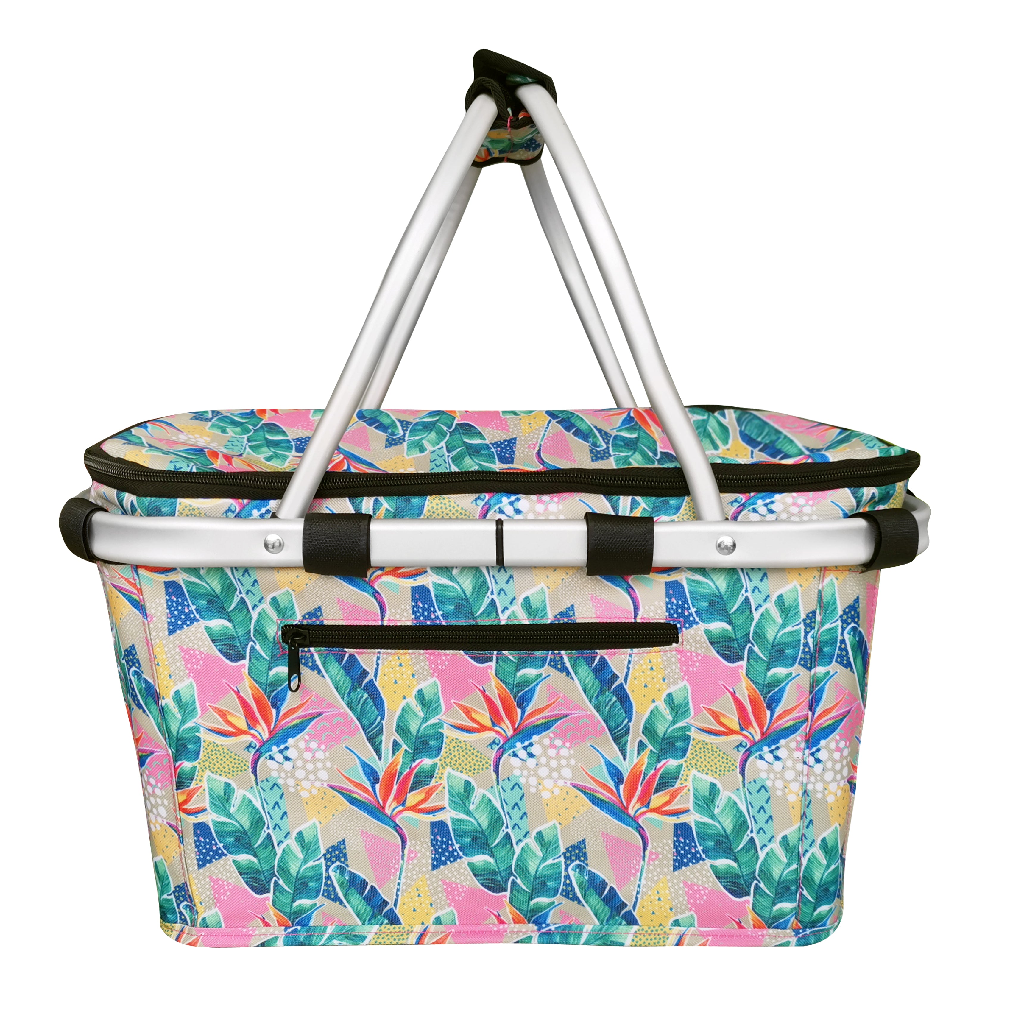 Sachi Insulated Carry Basket with Lid - Botanical
