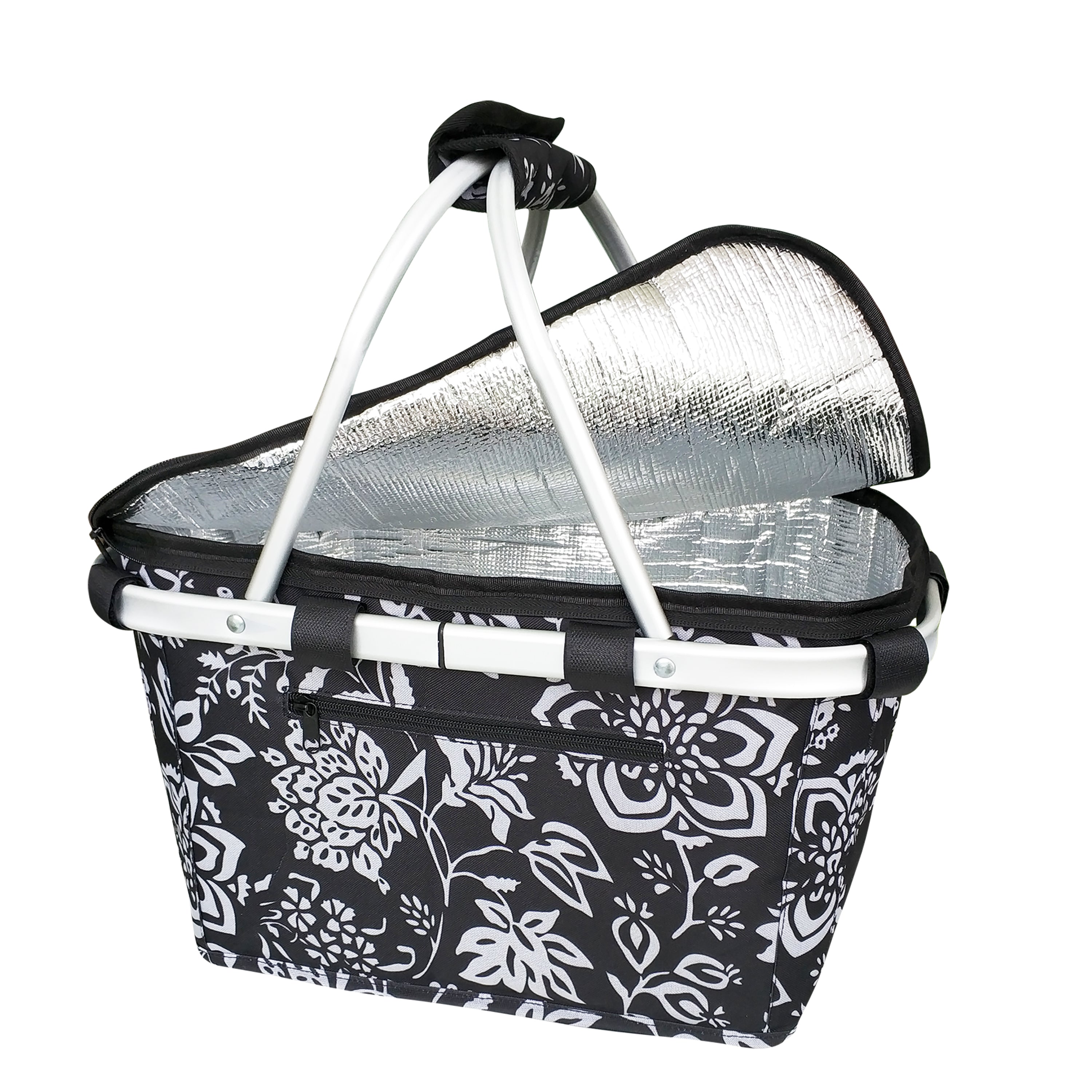 Sachi Insulated Carry Basket with Lid - Camellia Black