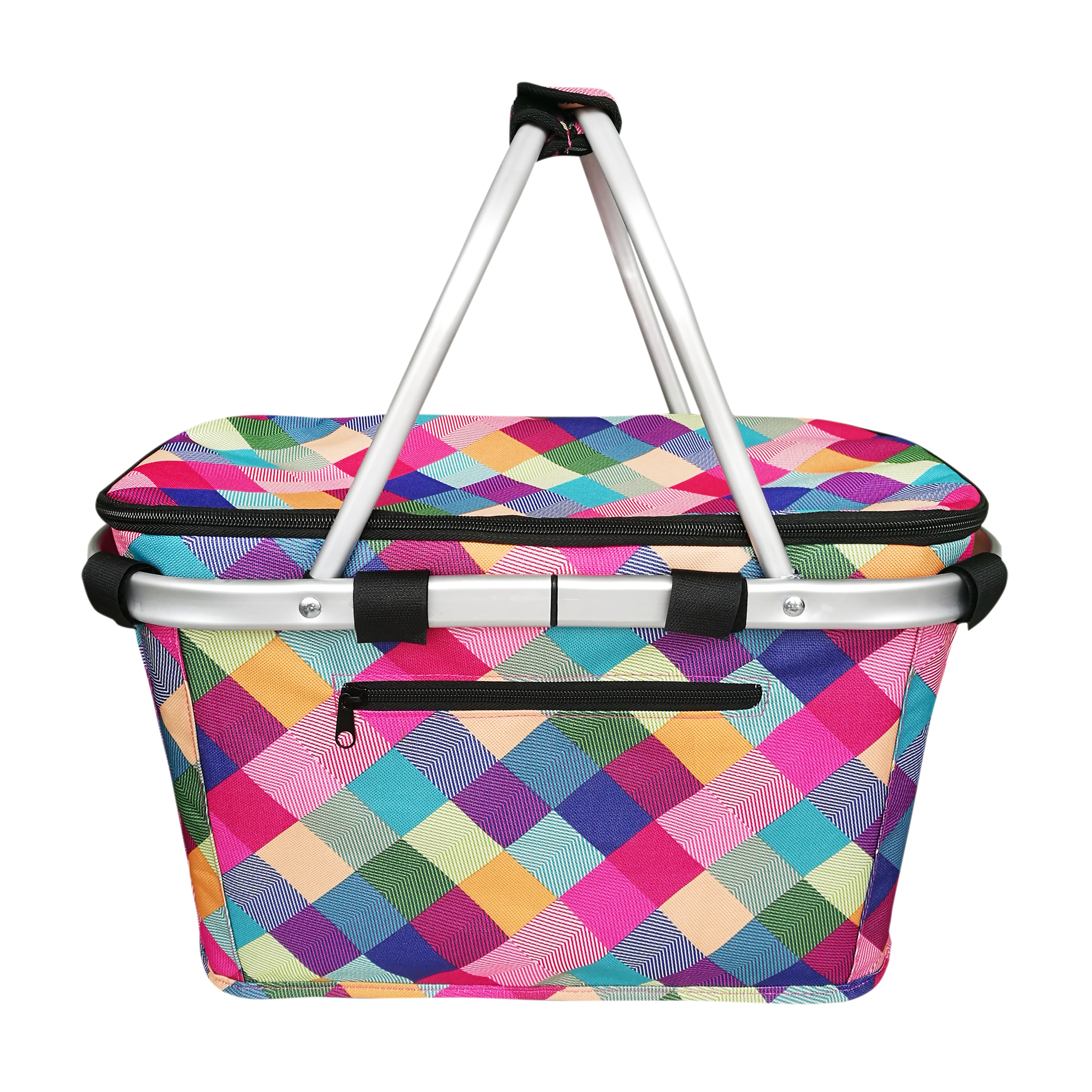 Sachi Insulated Carry Basket with Lid - Harlequin
