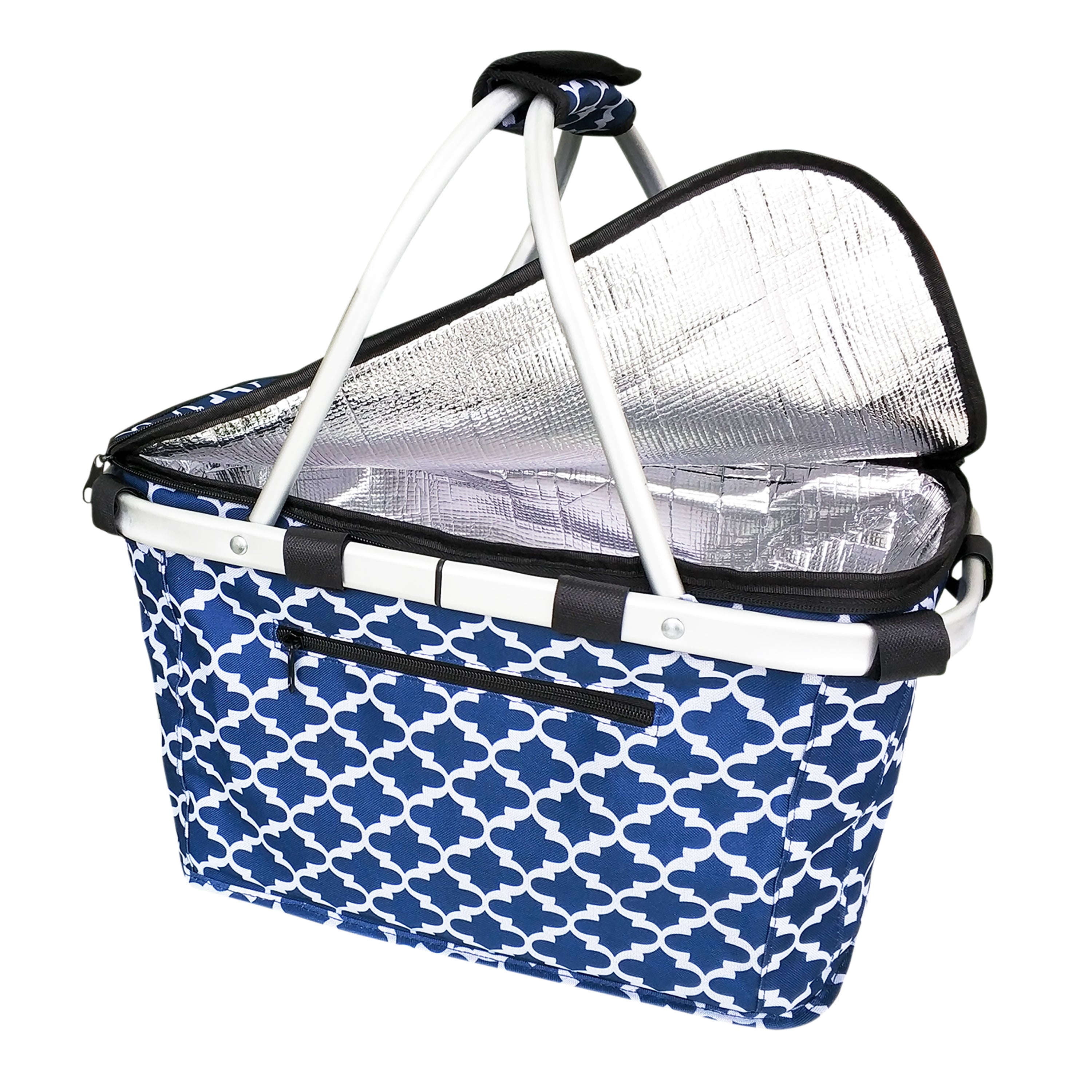 Sachi Insulated Carry Basket with Lid - Moroccan Navy