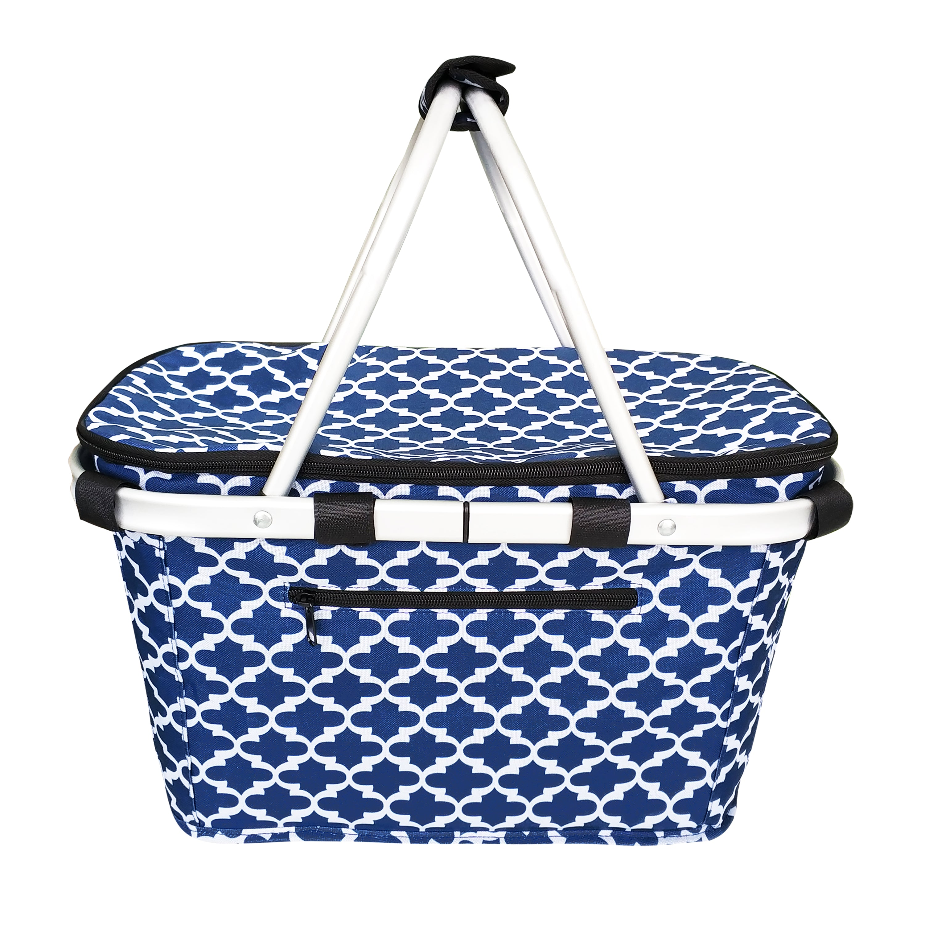 Sachi Insulated Carry Basket with Lid - Moroccan Navy