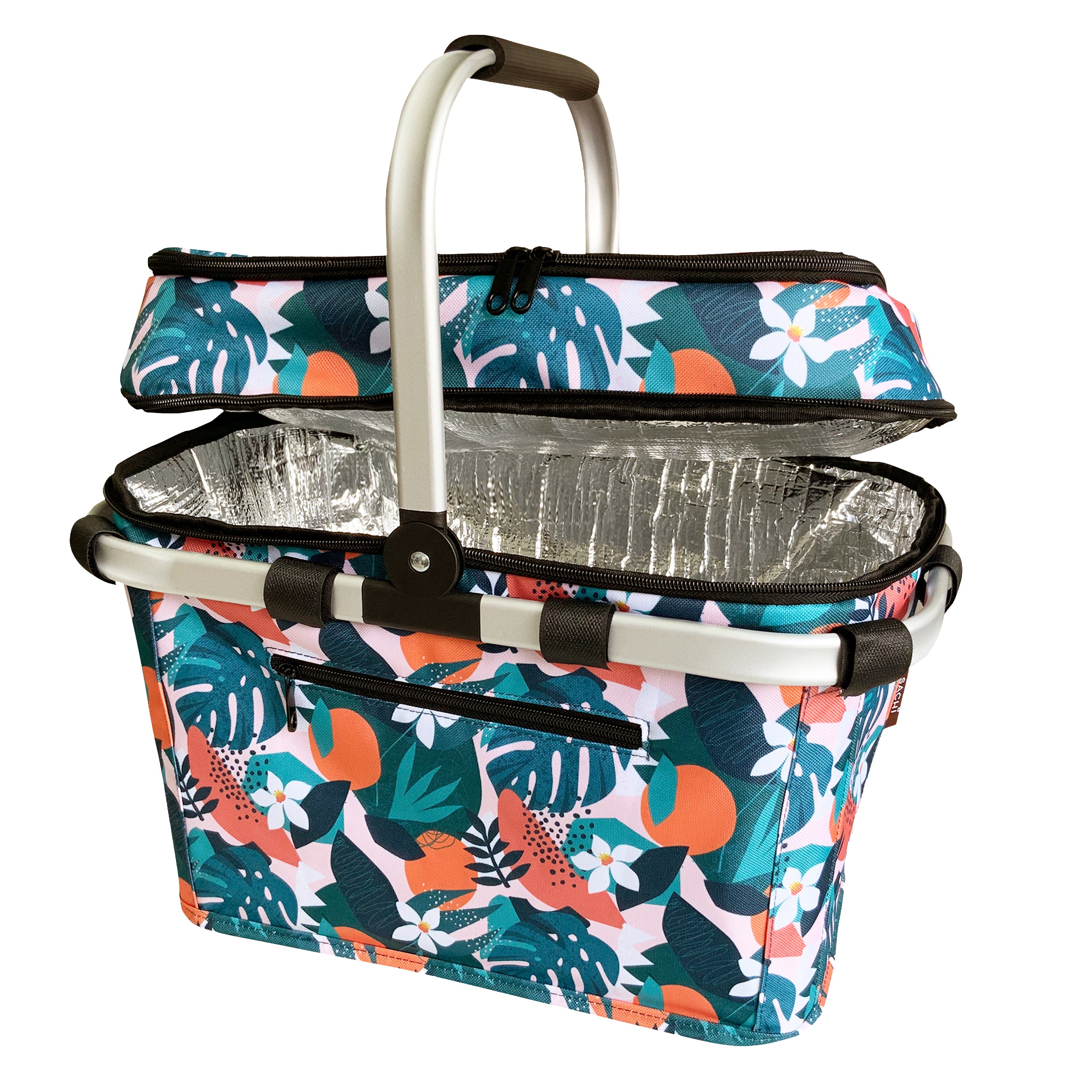 Sachi 4 Person Insulated Picnic Basket  - Exotic Jungle
