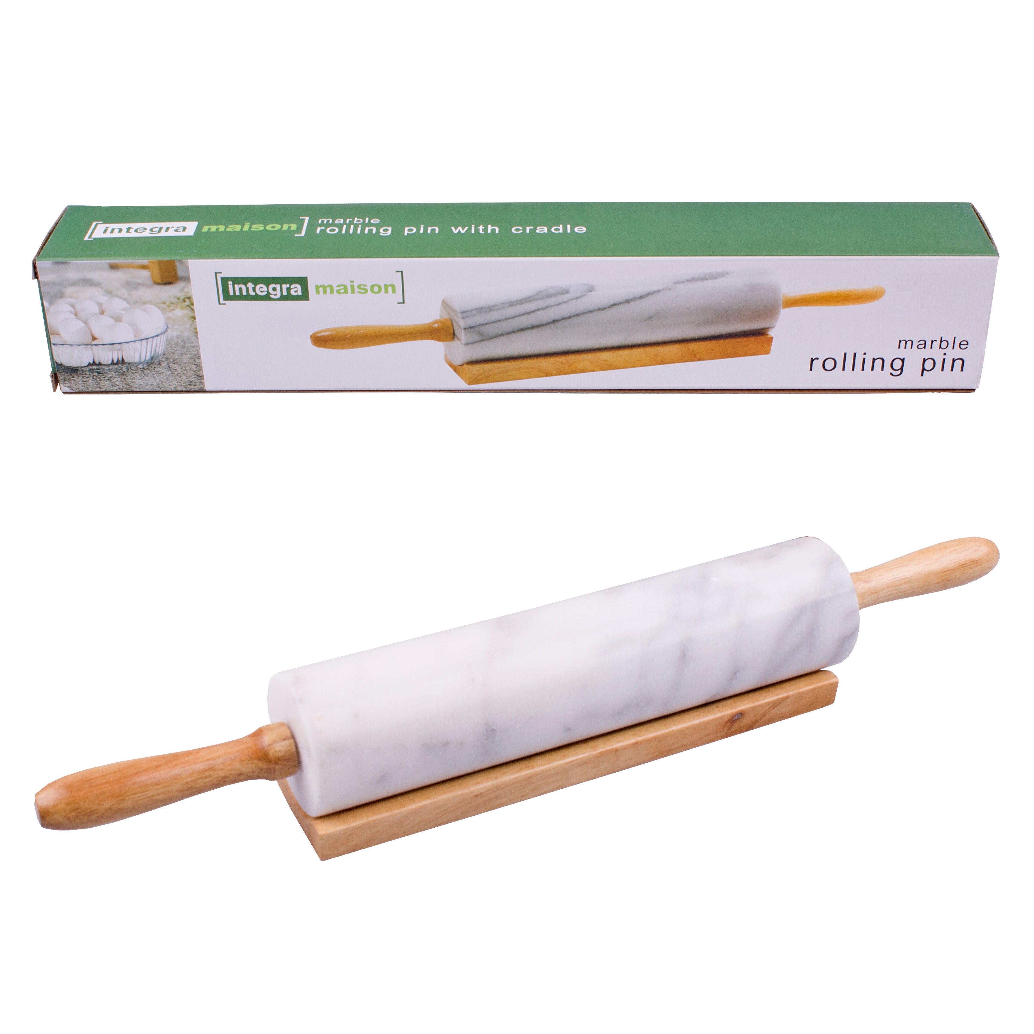 Integra Maison Grey Marble Rolling Pin with Cradle