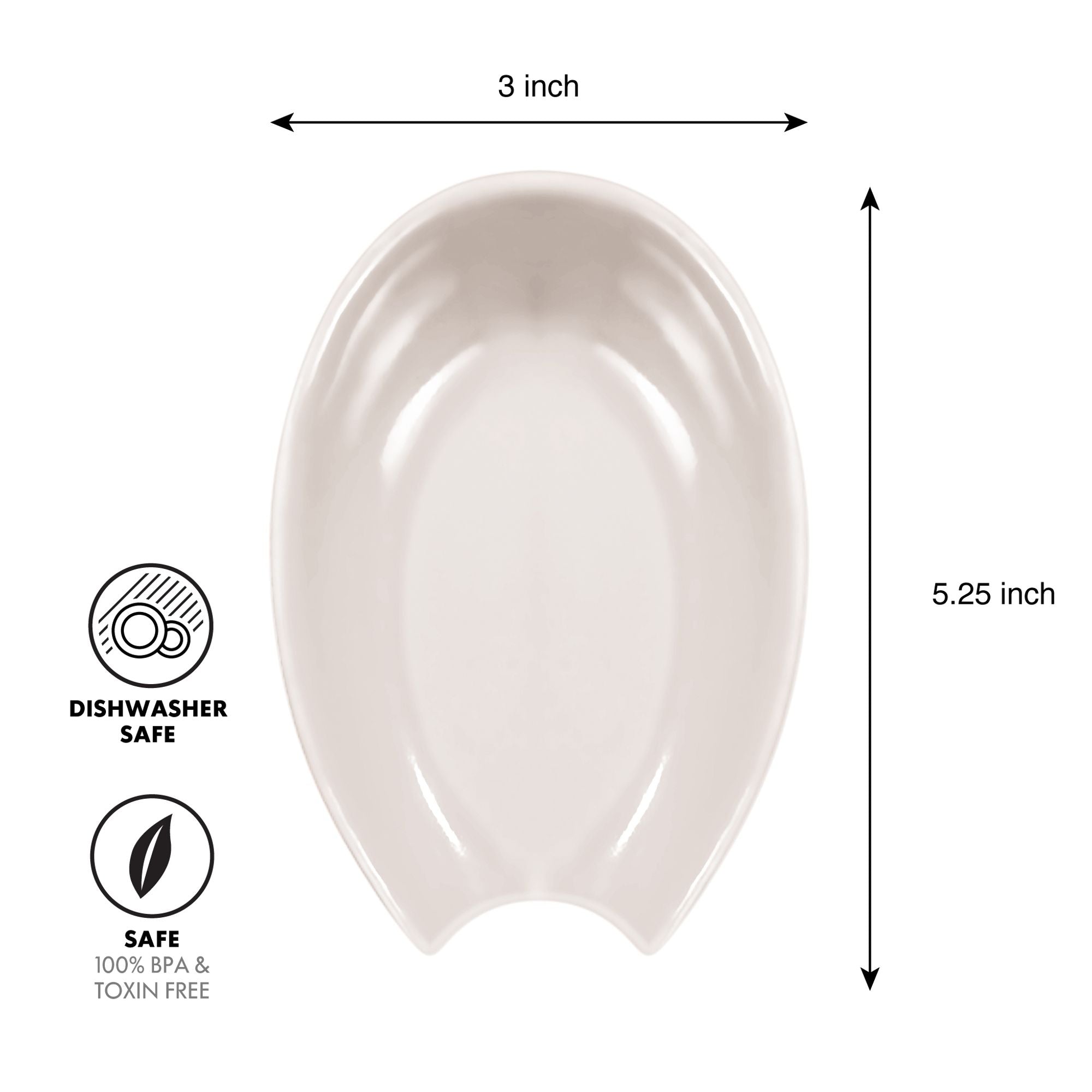 Oggi Spooner Ceramic Spoon Rest - White