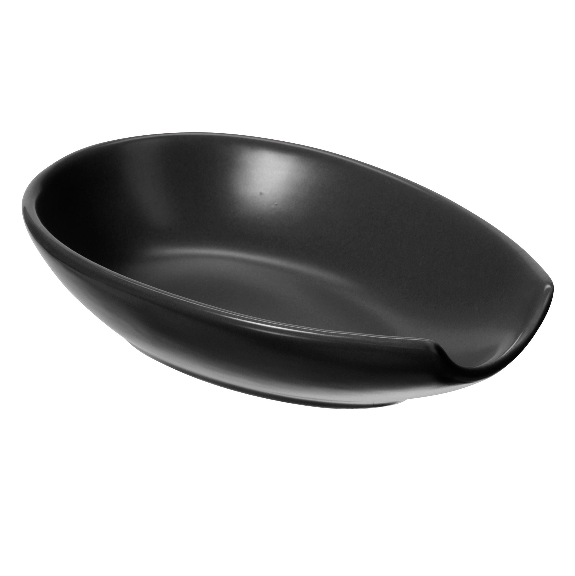 Oggi Spooner Ceramic Spoon Rest - Black
