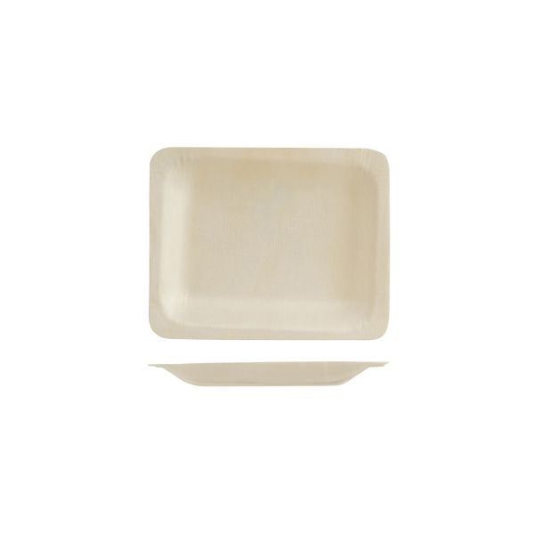 Belix Bio Wood Rectangular Plate (120x90mm Pack of 10 - Beige)