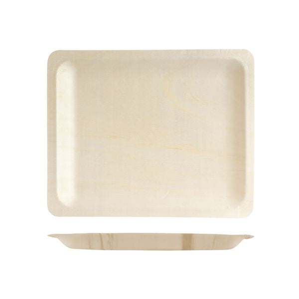 Belix Bio Wood Rectangular Plate (270x220mm - Beige) (Pack)