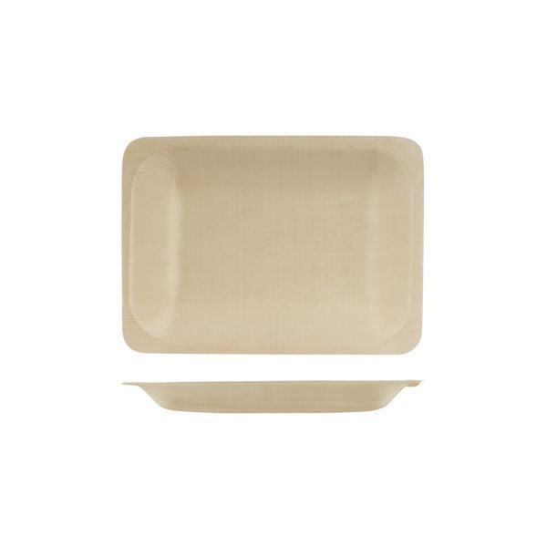 Belix Bio Wood Rectangular Bowl (200x140mm Pack of 10 - Beige)