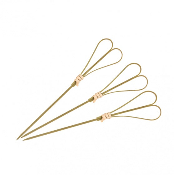 Belix Bamboo Skewer - Heart - Natural 100mm (100pcs/Pack) (Beige)