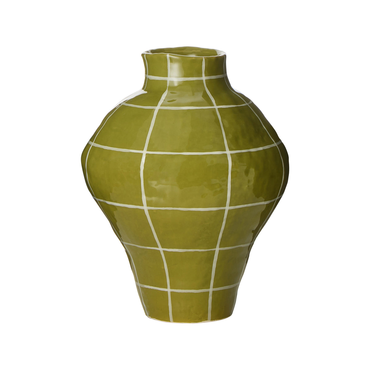 Amalfi Eden Check Vase Green Check