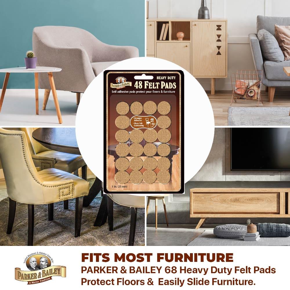 Parker & Bailey Heavy Duty Felt Pads - 25mm (48pc)