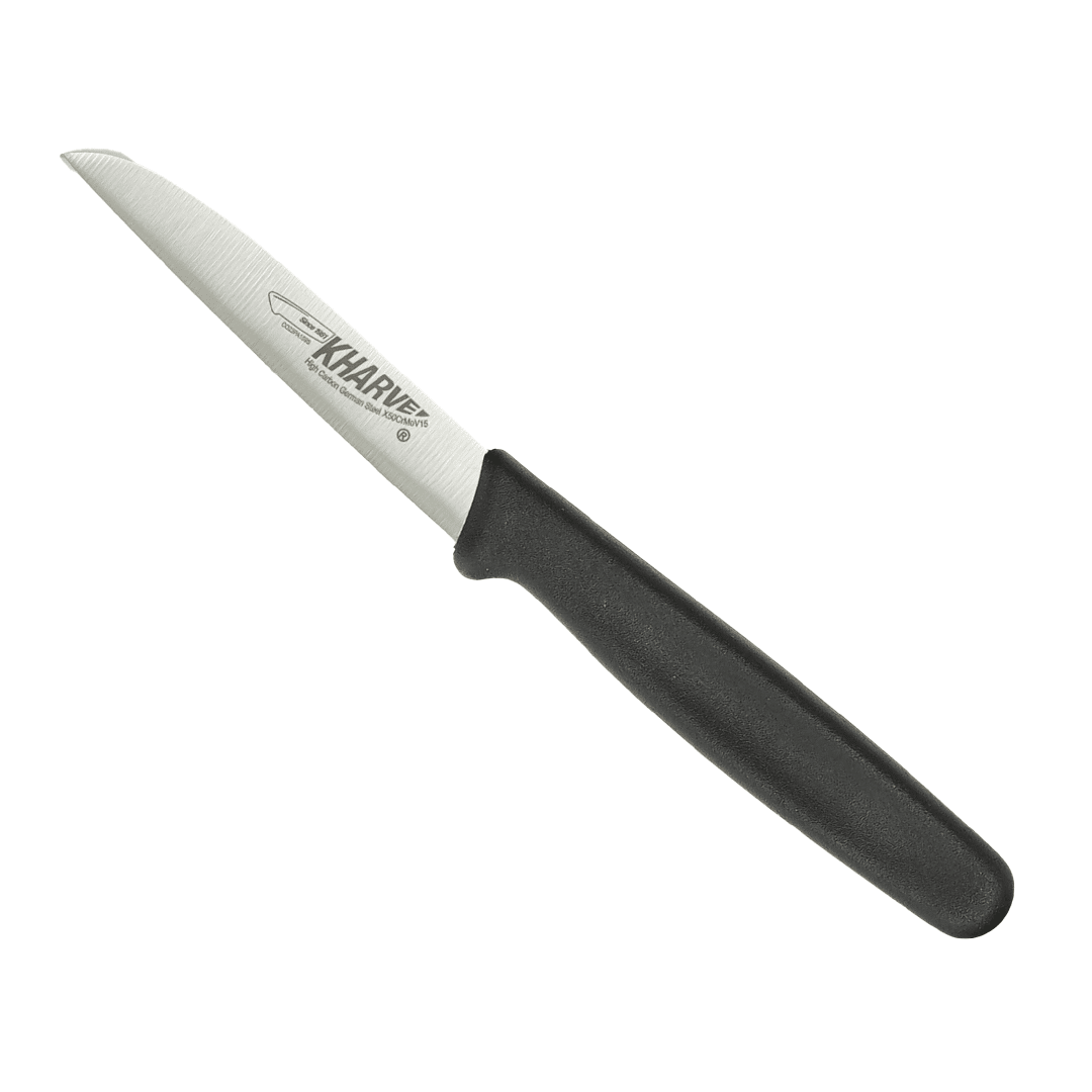 KH Kharve Paring Knife European 8cm Black Handle