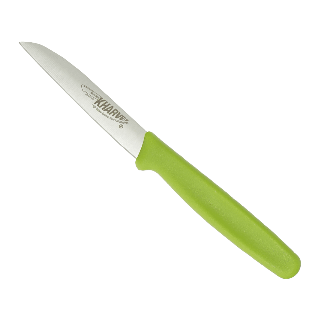 KH Kharve Paring Knife European 8cm Green Handle