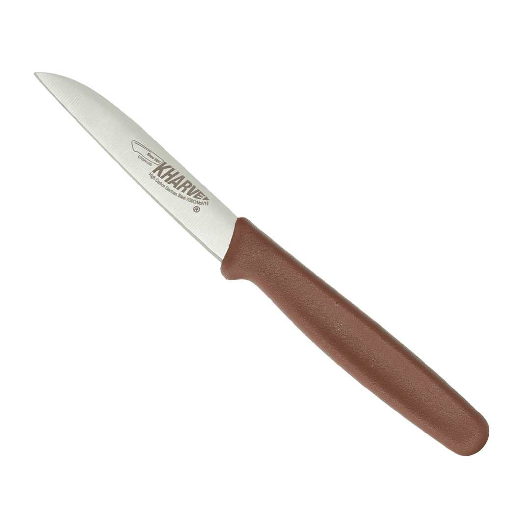 KH Kharve Paring Knife European 8cm Brown Handle