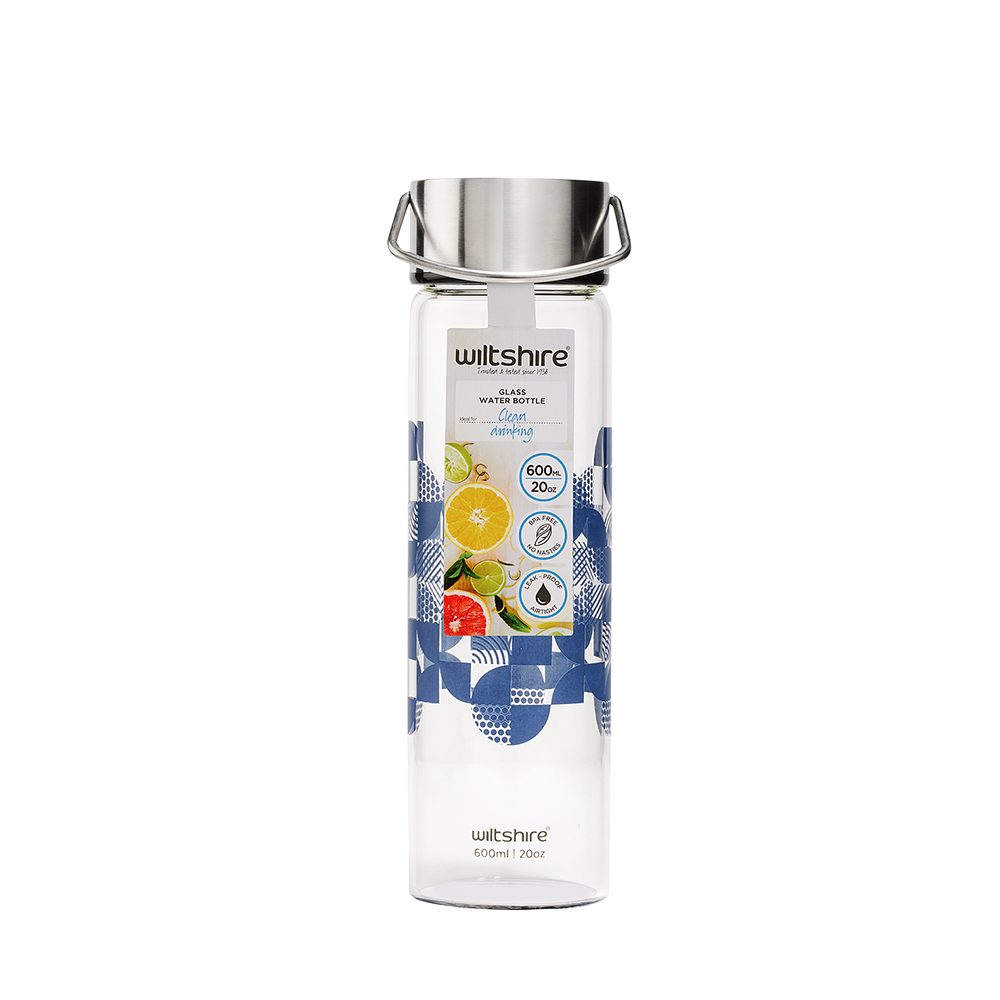 Wiltshire 600ml (20oz) Glass Bottle Denim