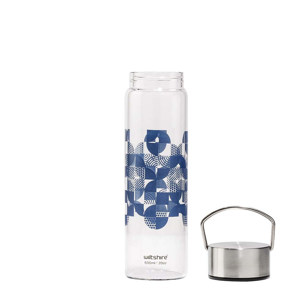 Wiltshire 600ml (20oz) Glass Bottle Denim